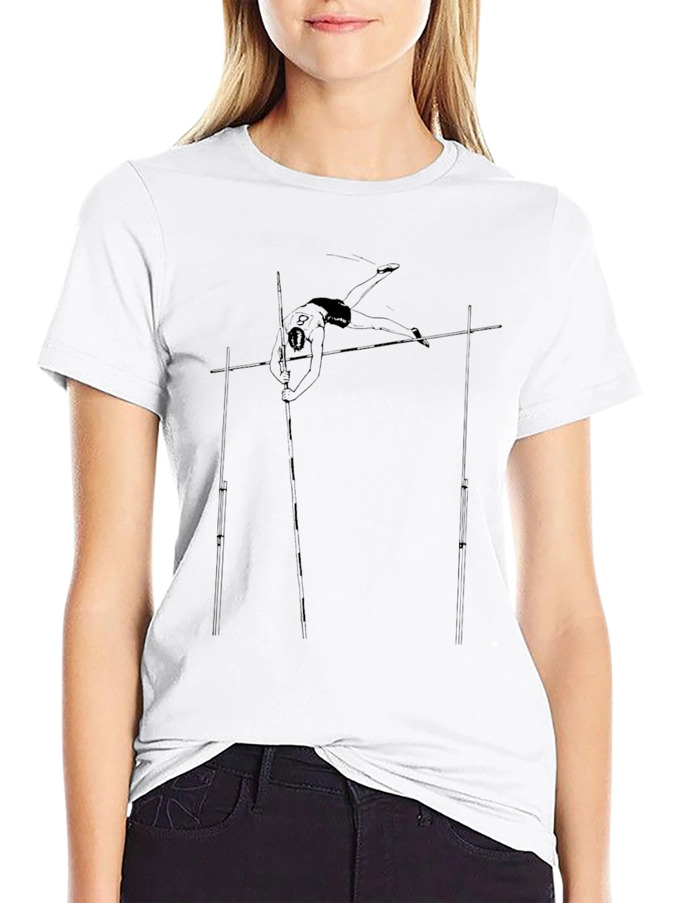 Pole Vault Graphic Tee - Black Cotton T-Shirt