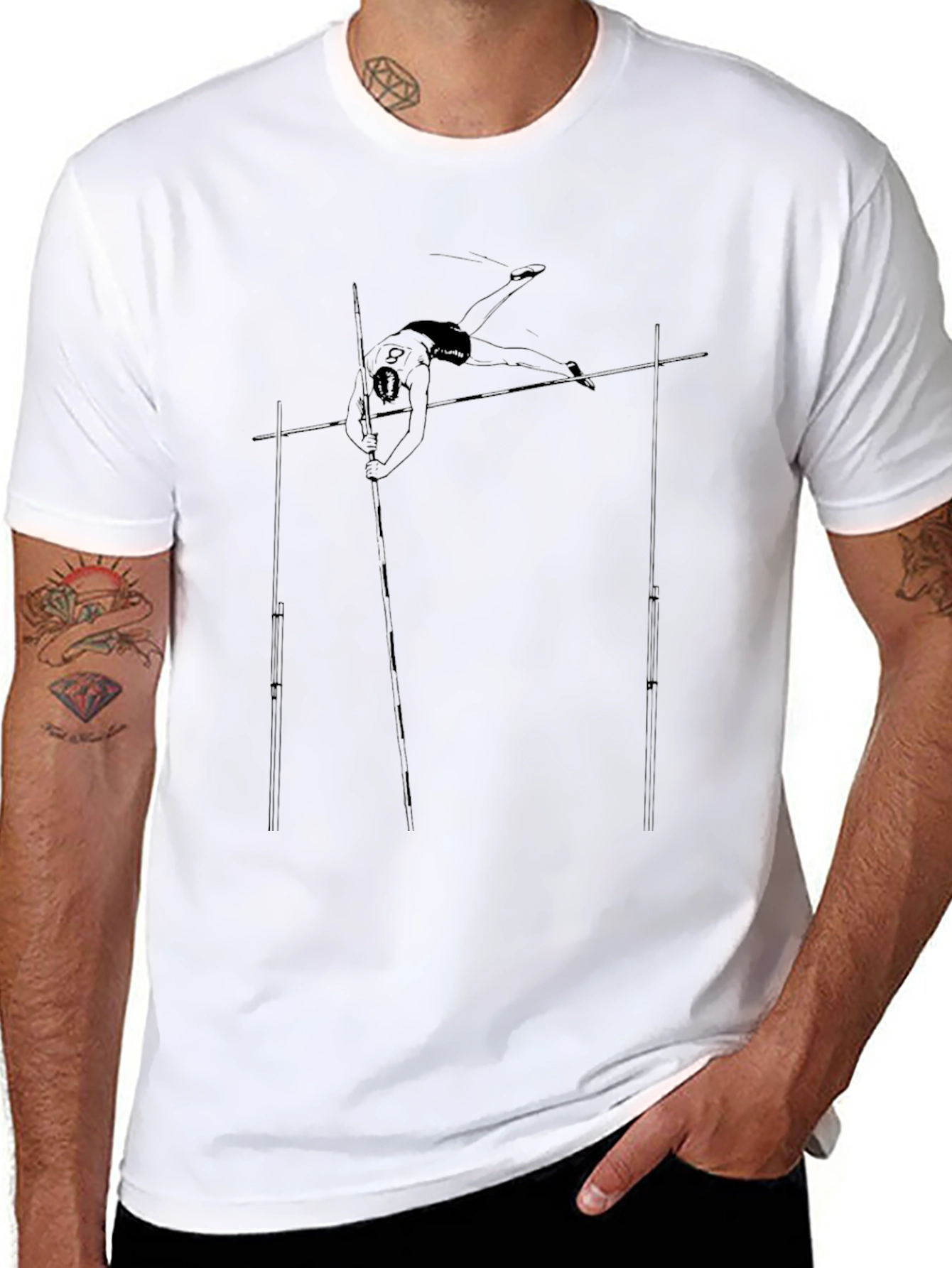 Pole Vault Graphic Tee - Black Cotton T-Shirt