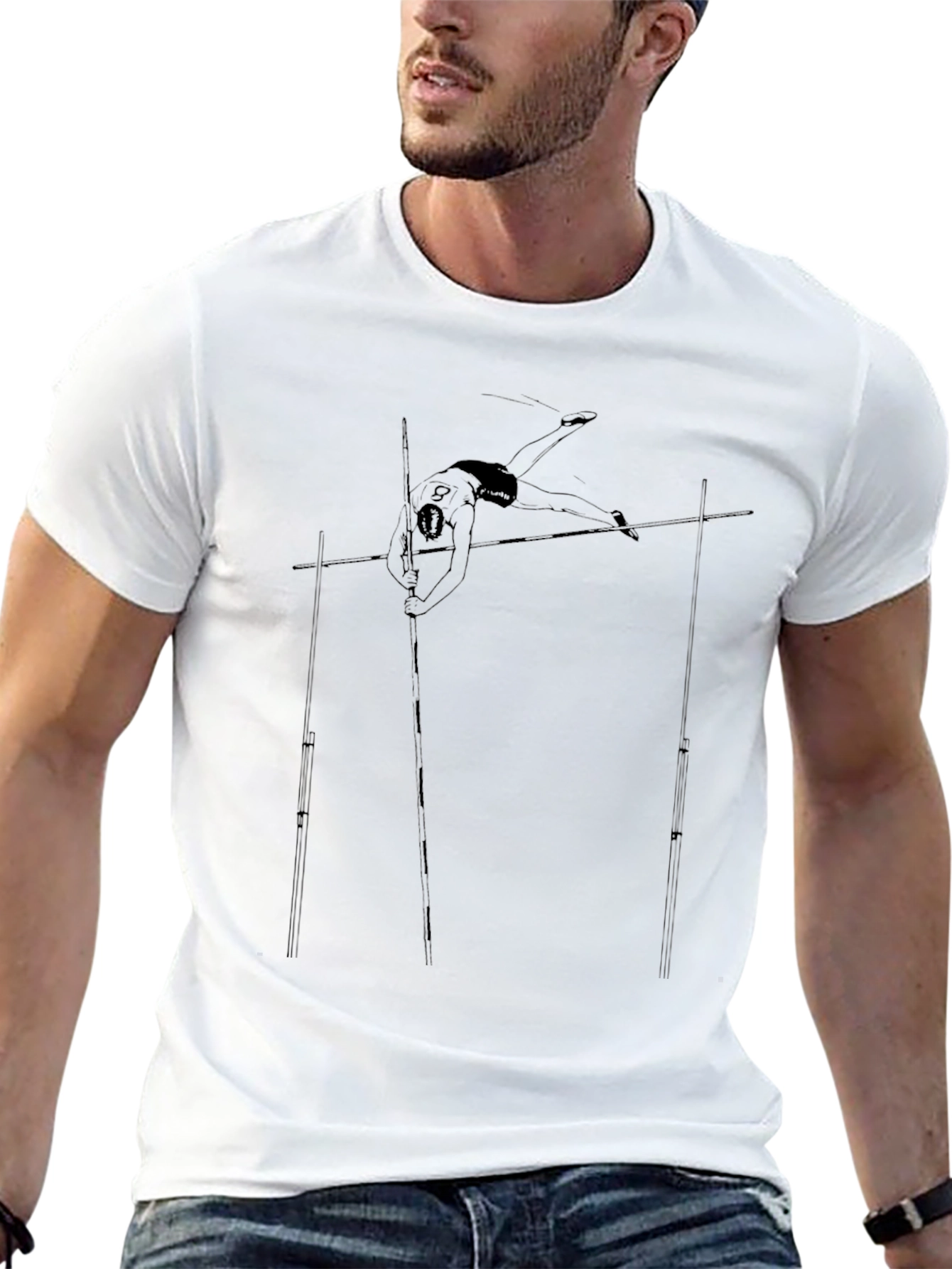 Pole Vault Graphic Tee - Black Cotton T-Shirt