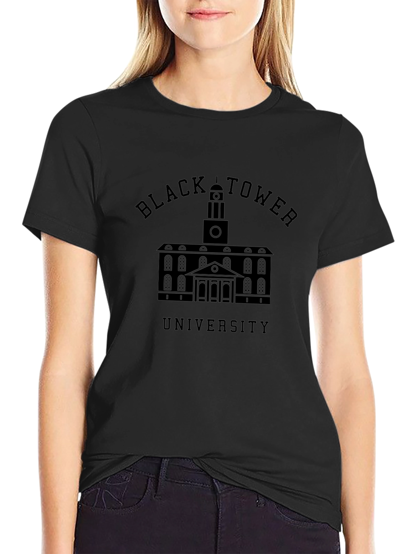 Black Tower University Graphic Tee