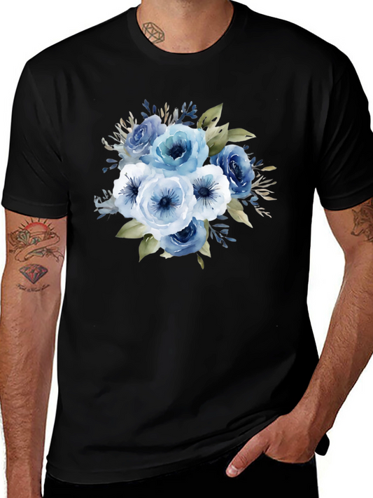 Floral Bouquet Graphic T-Shirt - Black Cotton Tee