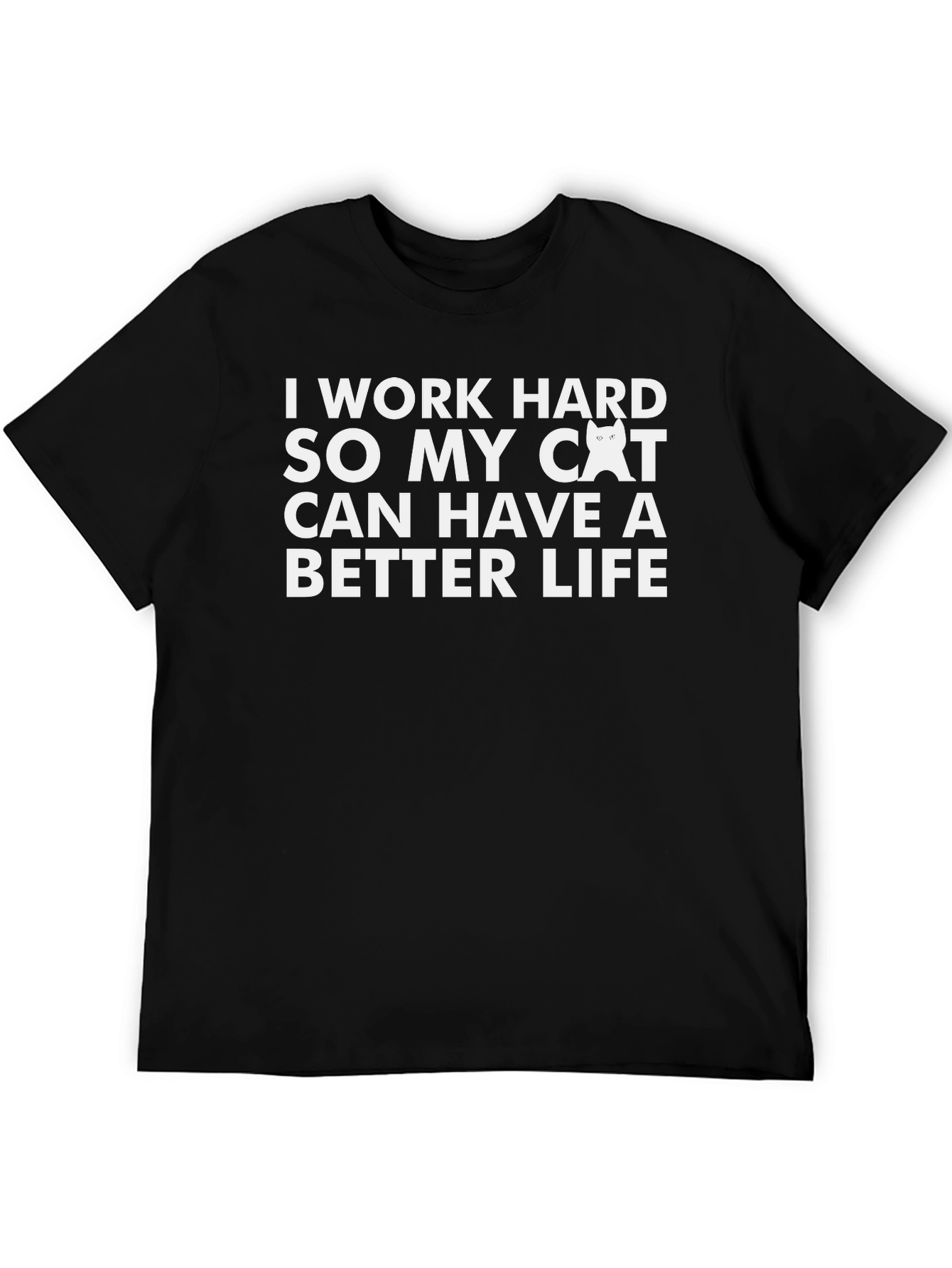 Work Hard Cat Lover T-Shirt
