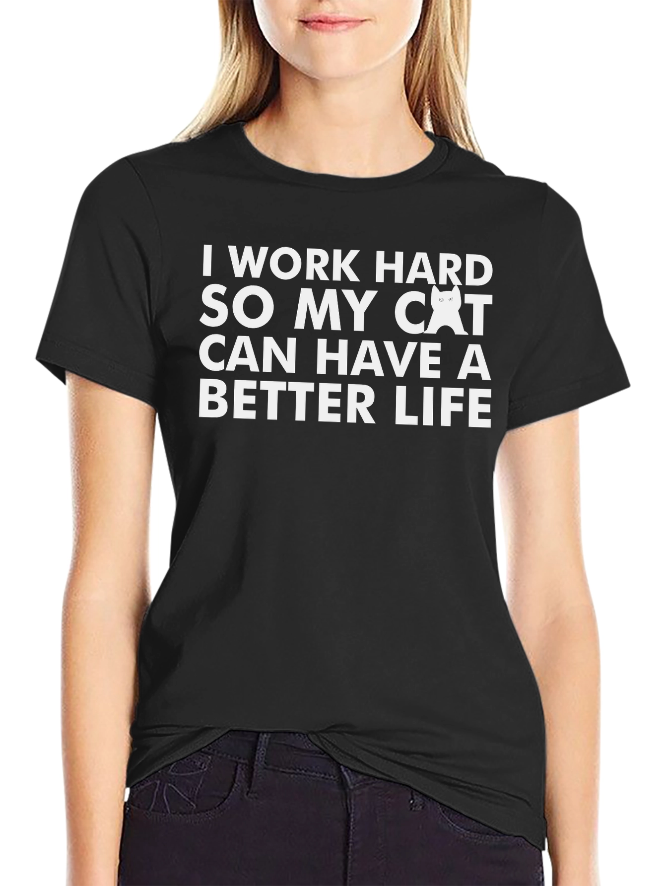 Work Hard Cat Lover T-Shirt