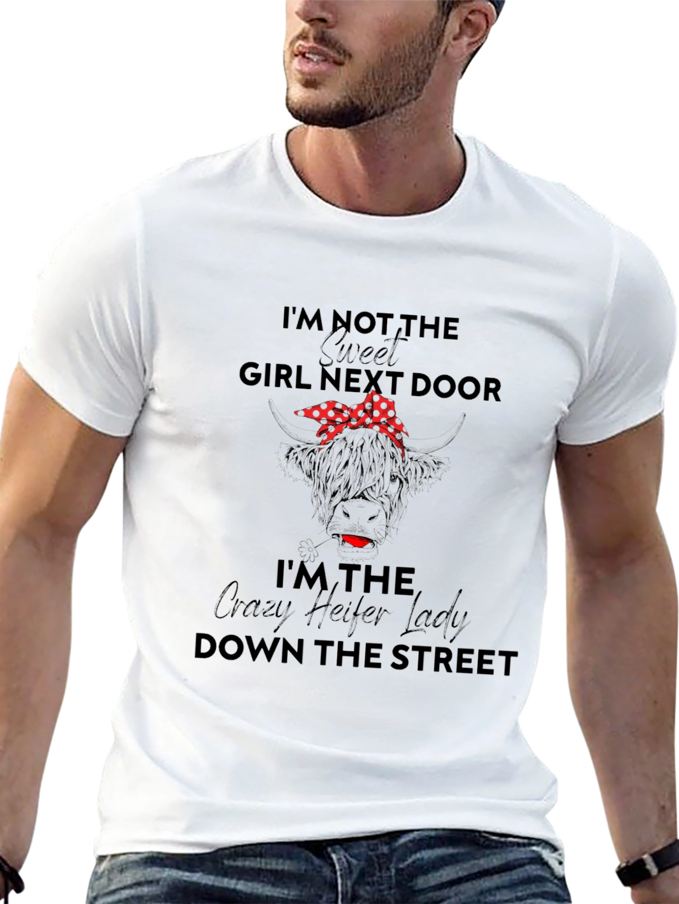 Crazy Heifer Lady Graphic Tee - Novelty Statement Shirt
