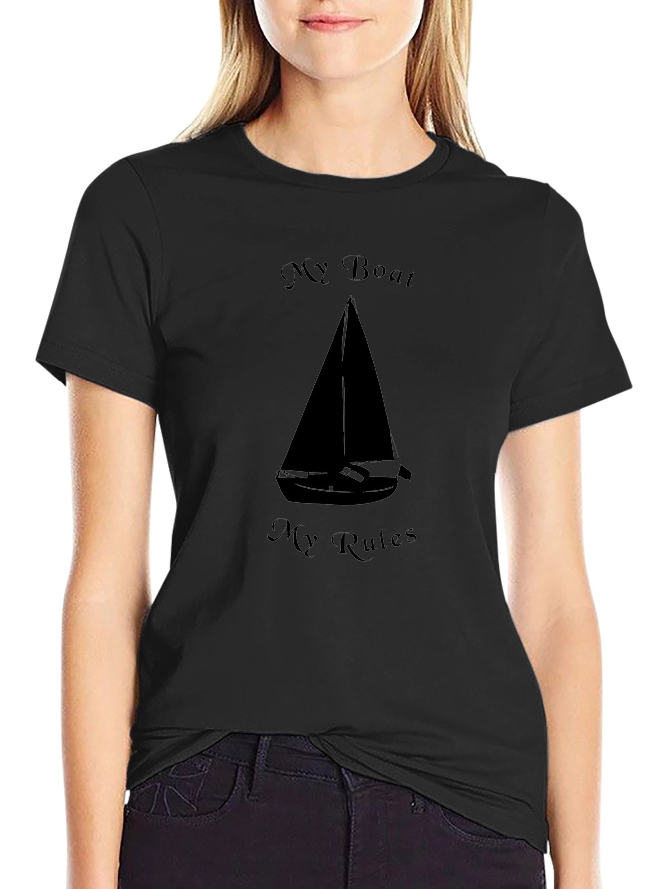 My Boat My Rules T-Shirt - Black Sailing Tee