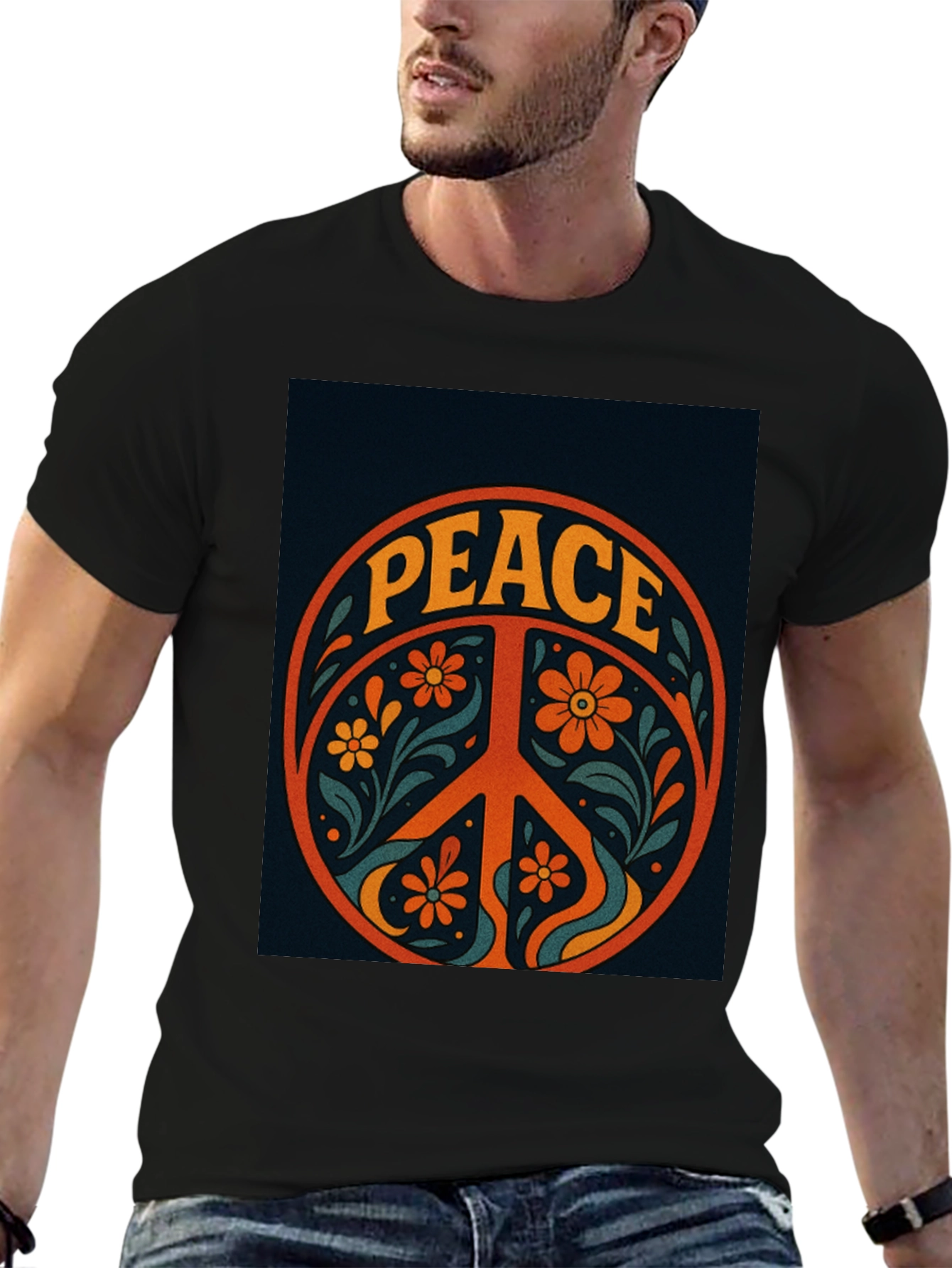 Peace Sign Graphic Tee - Retro Style