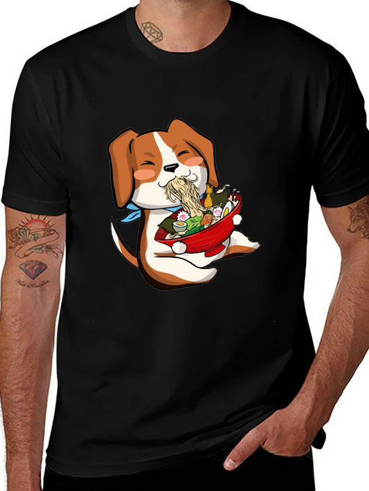 Dog Ramen Lover T-Shirt - Cute Anime Style