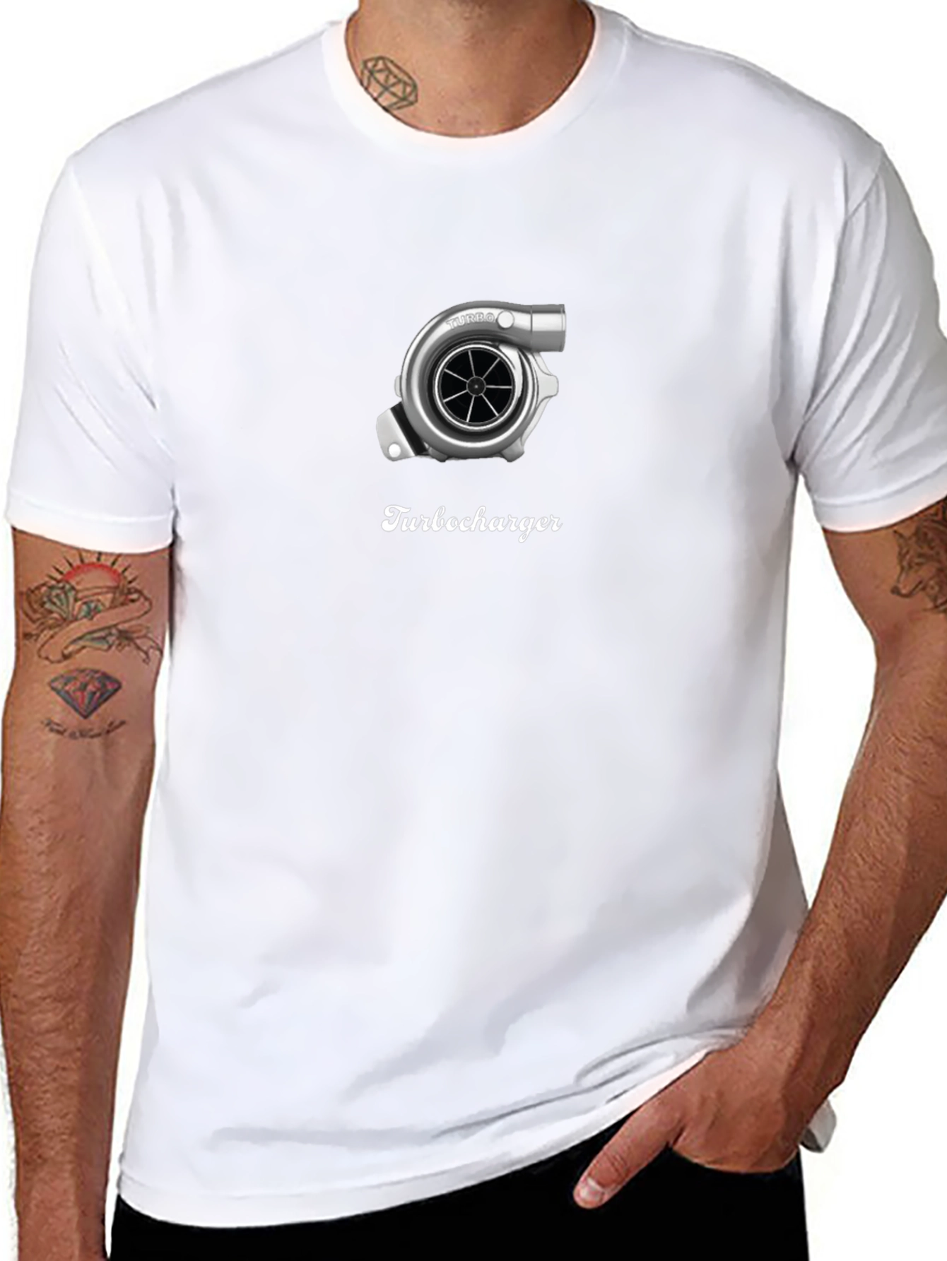 Turbocharger Graphic Tee - Black Cotton T-Shirt