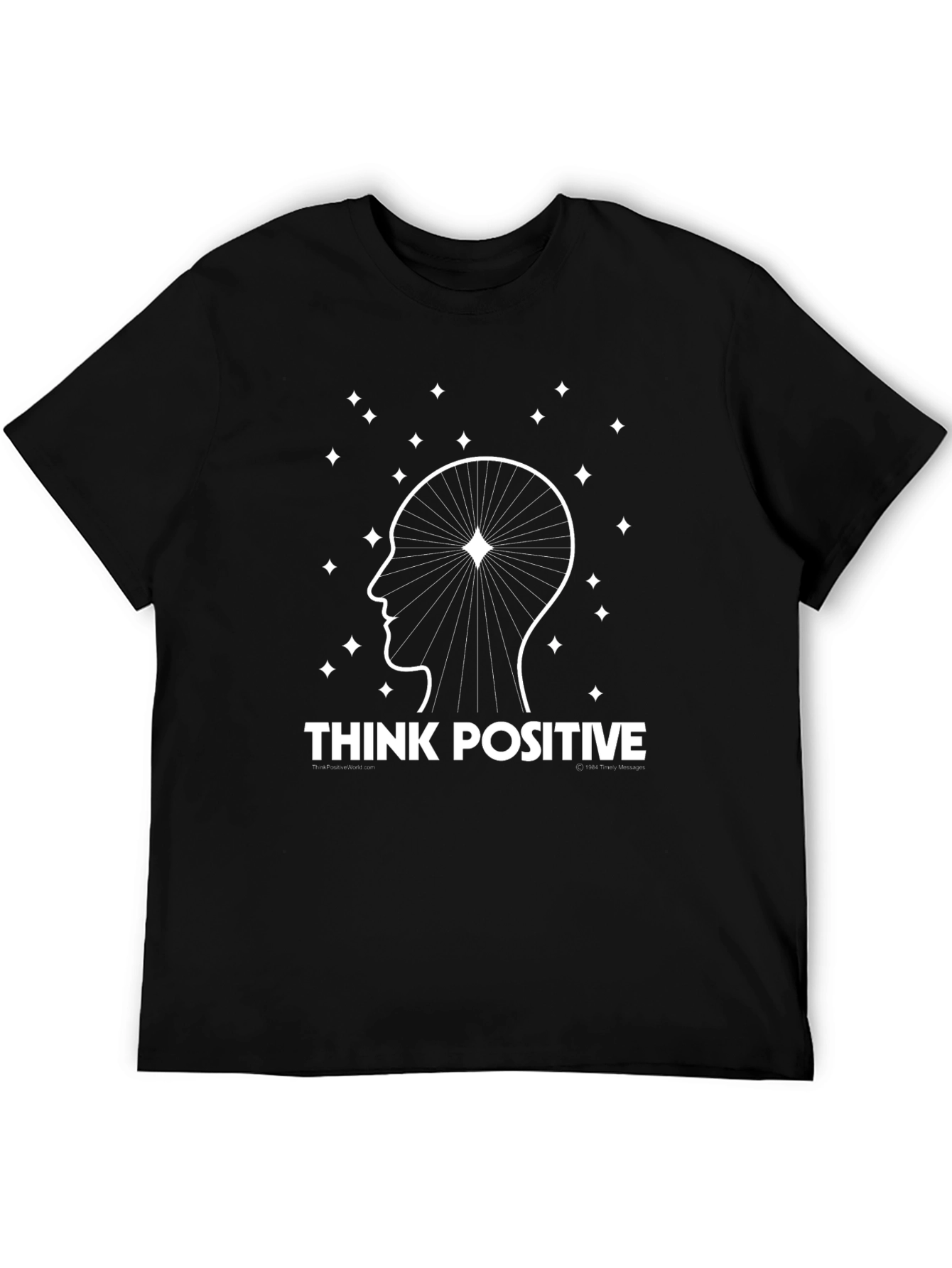 Think Positive Graphic Tee - Inspirational Black T-Shirt