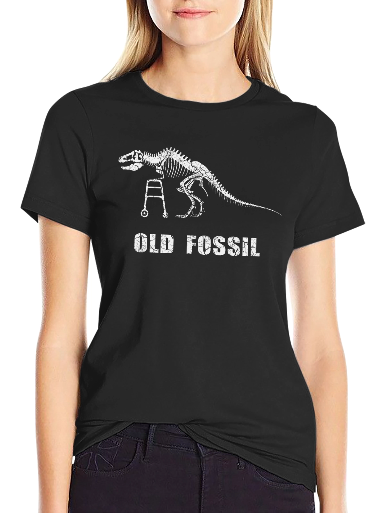 Old Fossil Dinosaur Skeleton Humor T-Shirt