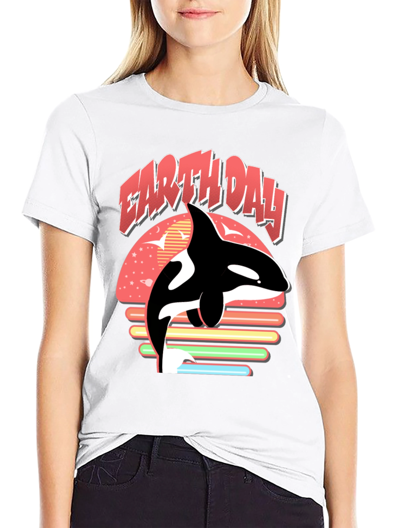 Earth Day Orca T-Shirt - Black Graphic Tee