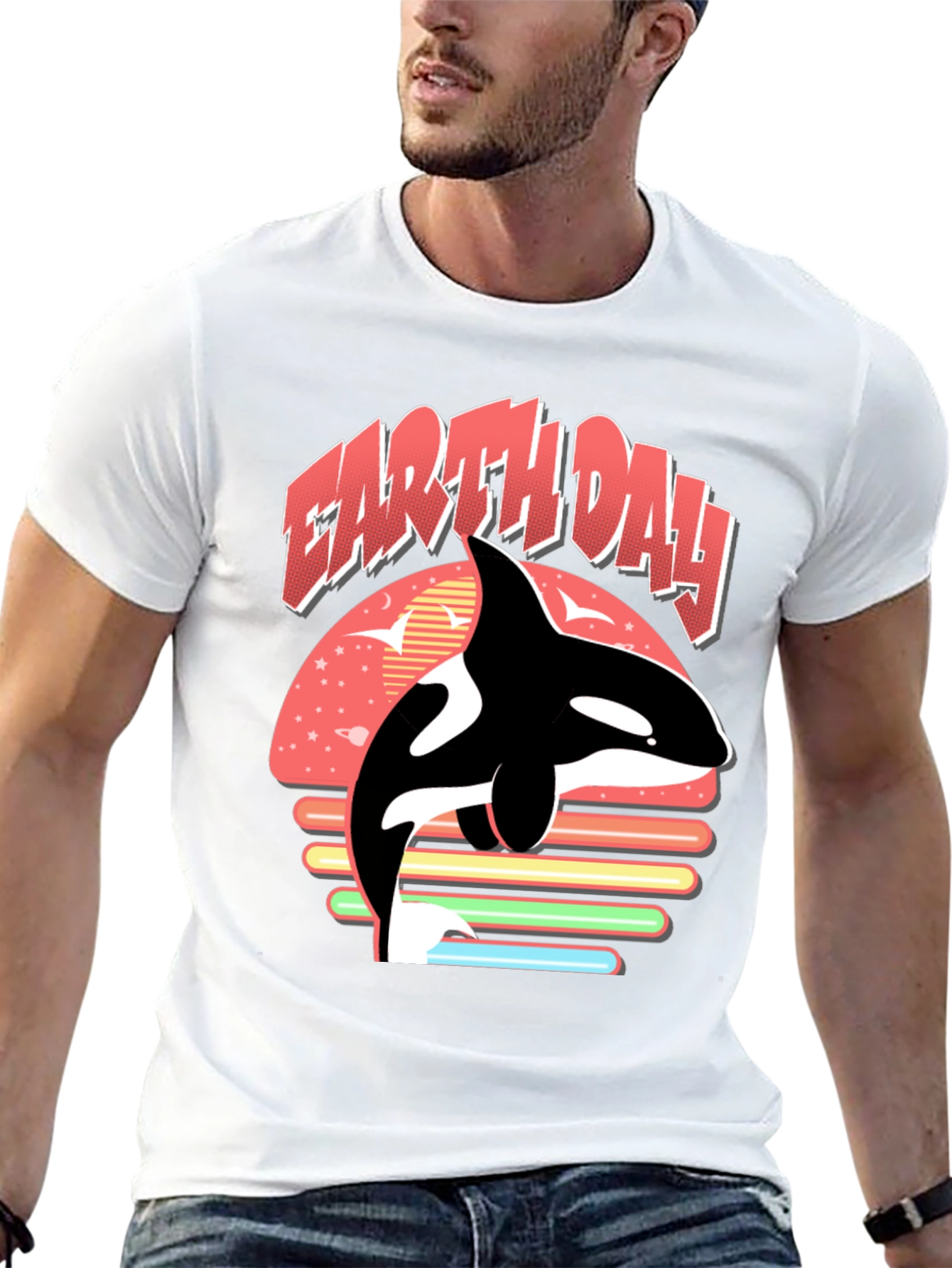 Earth Day Orca T-Shirt - Black Graphic Tee