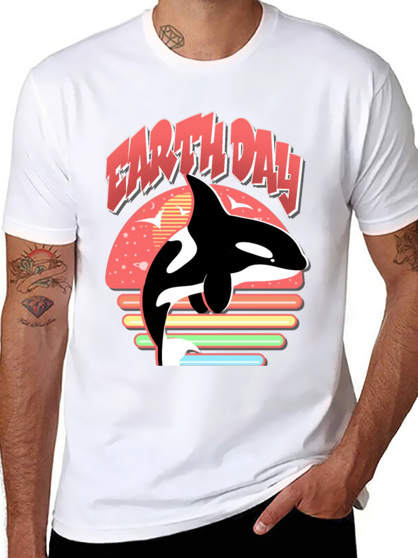 Earth Day Orca T-Shirt - Black Graphic Tee