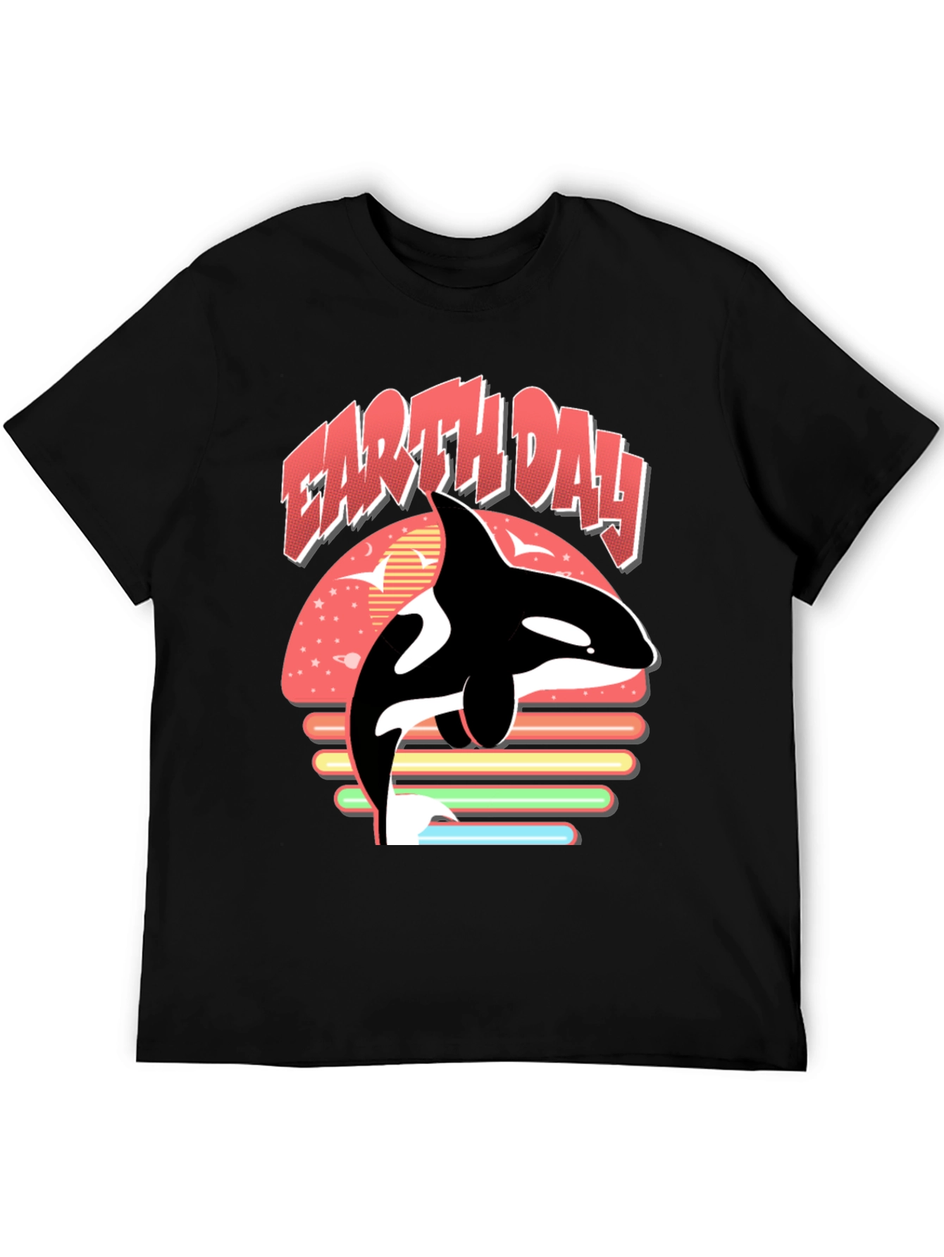 Earth Day Orca T-Shirt - Black Graphic Tee