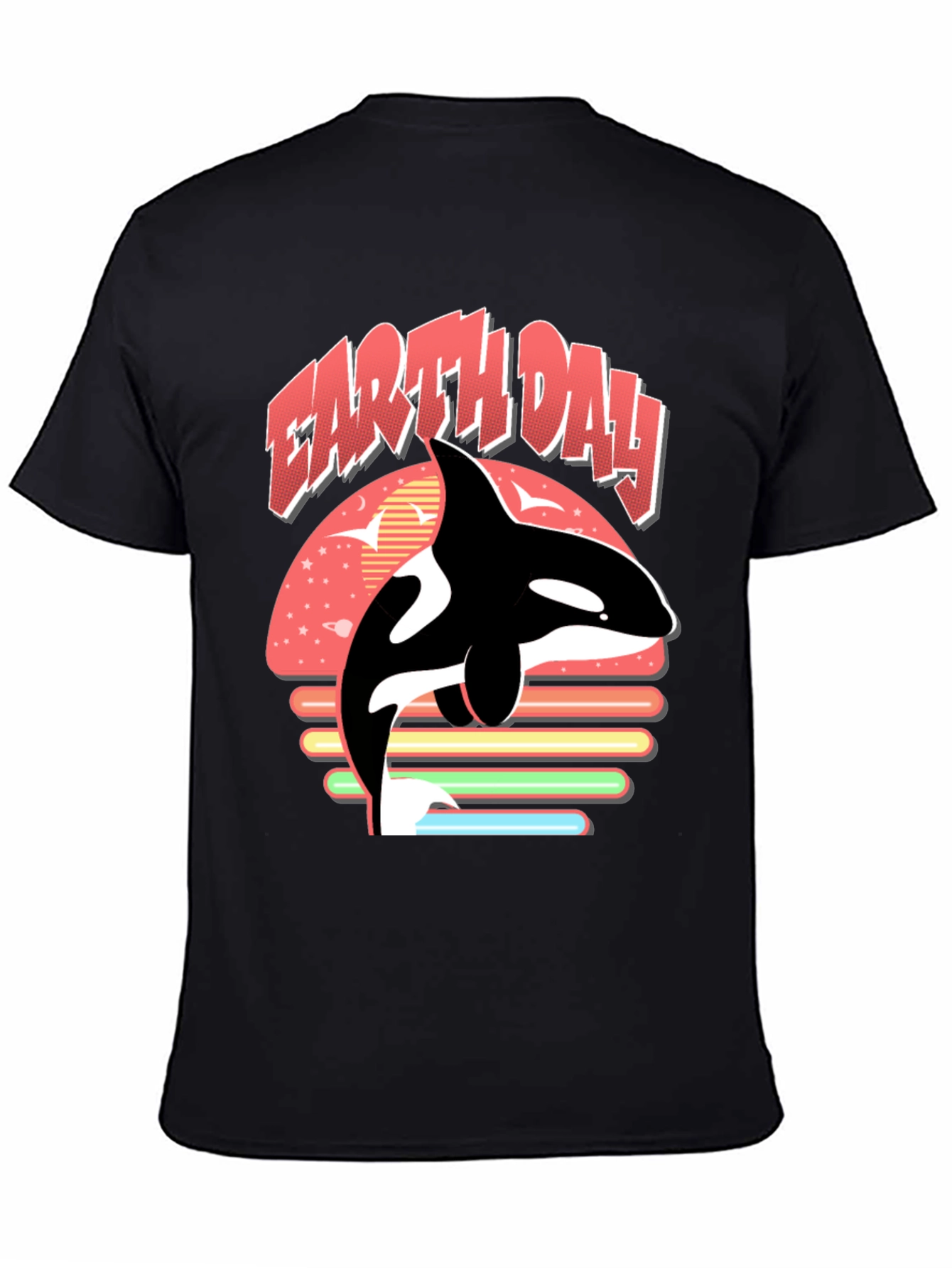 Earth Day Orca T-Shirt - Black Graphic Tee