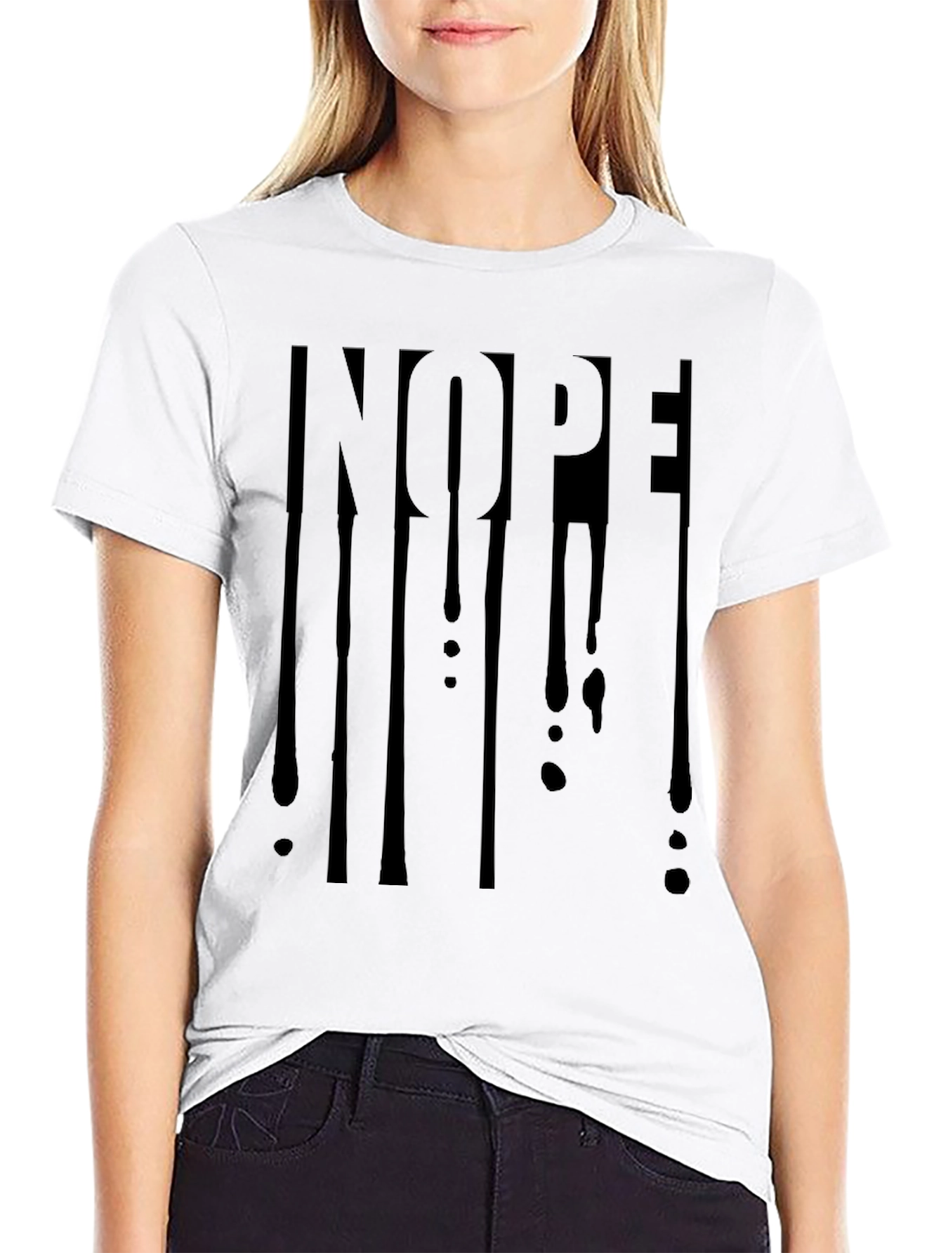 Mens Black Nope! Graphic Print T-Shirt