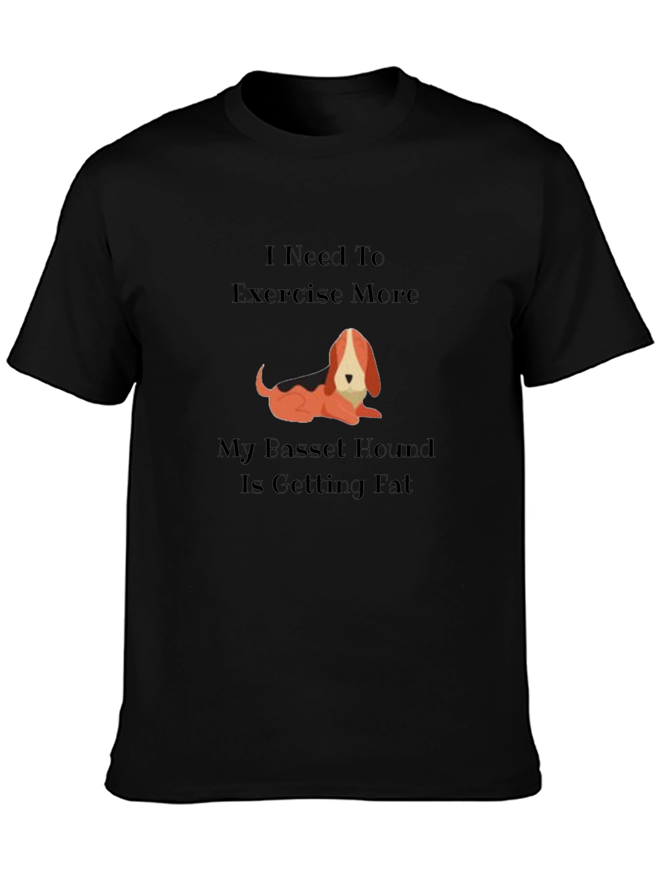Funny Basset Hound Exercise Graphic T-Shirt