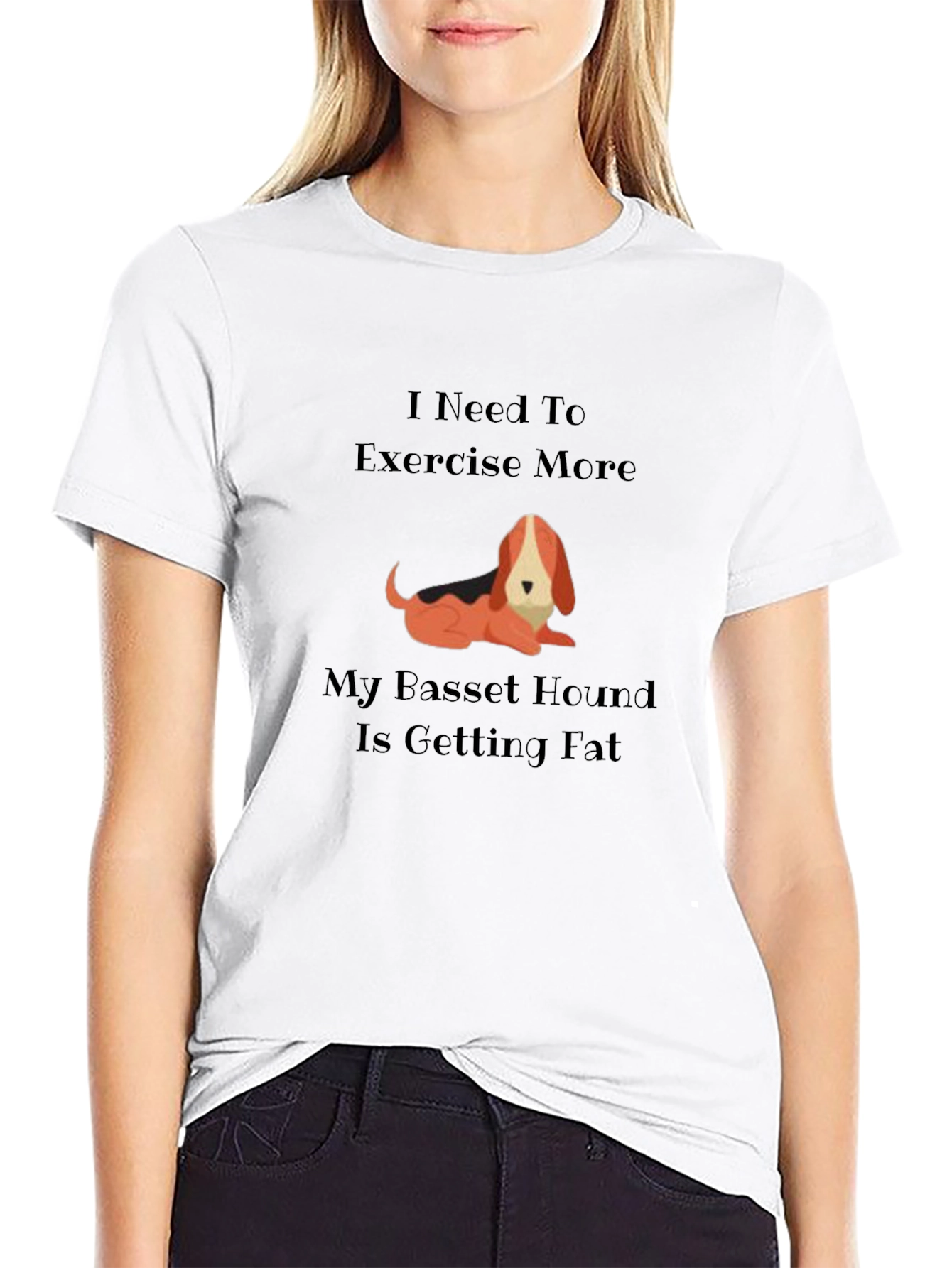 Funny Basset Hound Exercise Graphic T-Shirt