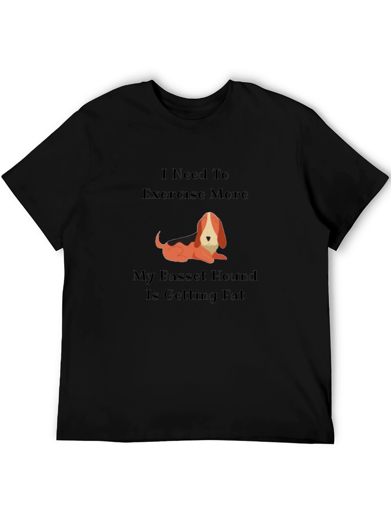 Funny Basset Hound Exercise Graphic T-Shirt