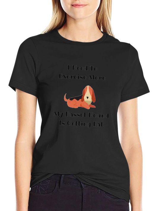 Funny Basset Hound Exercise Graphic T-Shirt