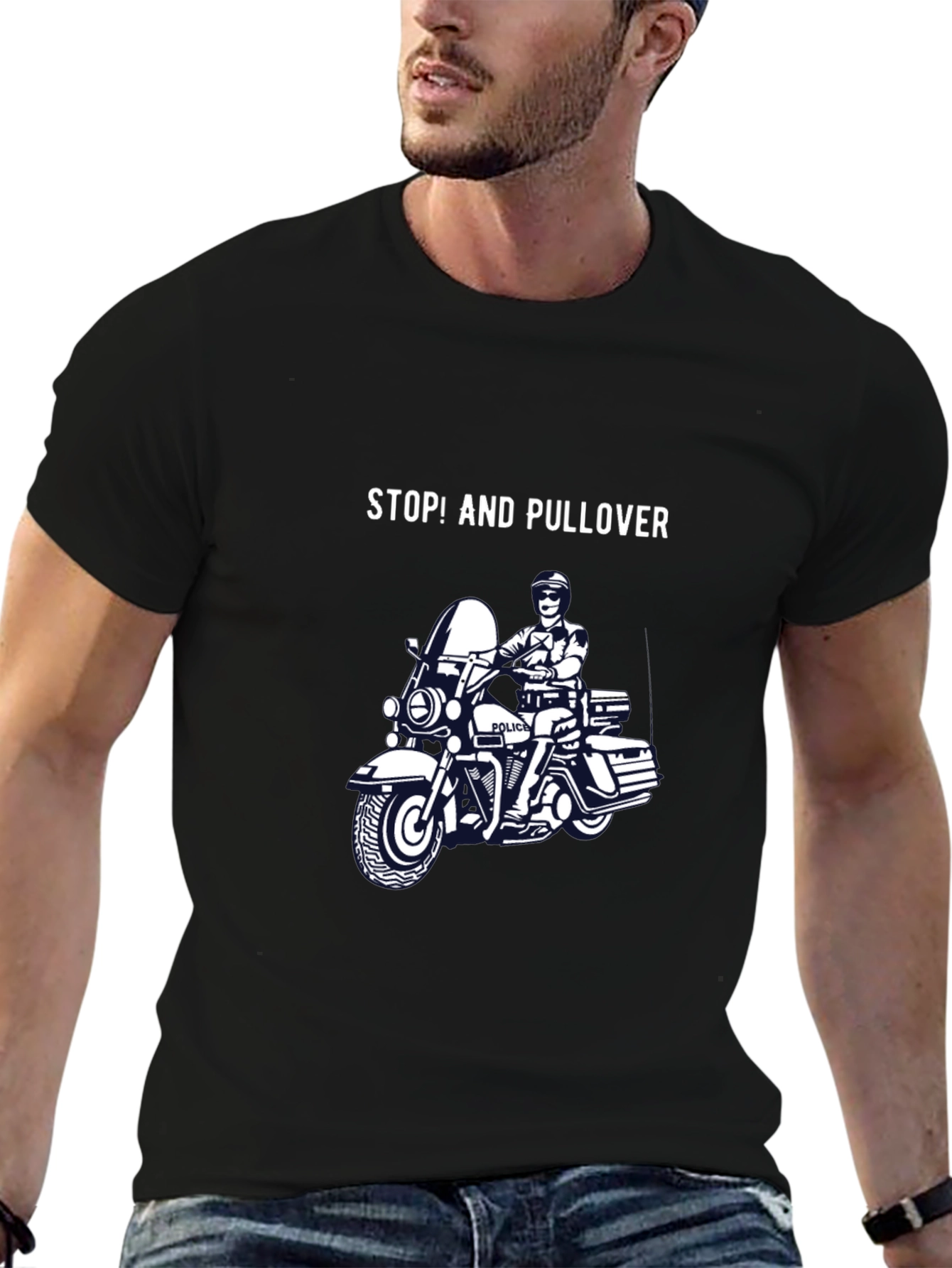 Stop and Pullover Graphic T-Shirt