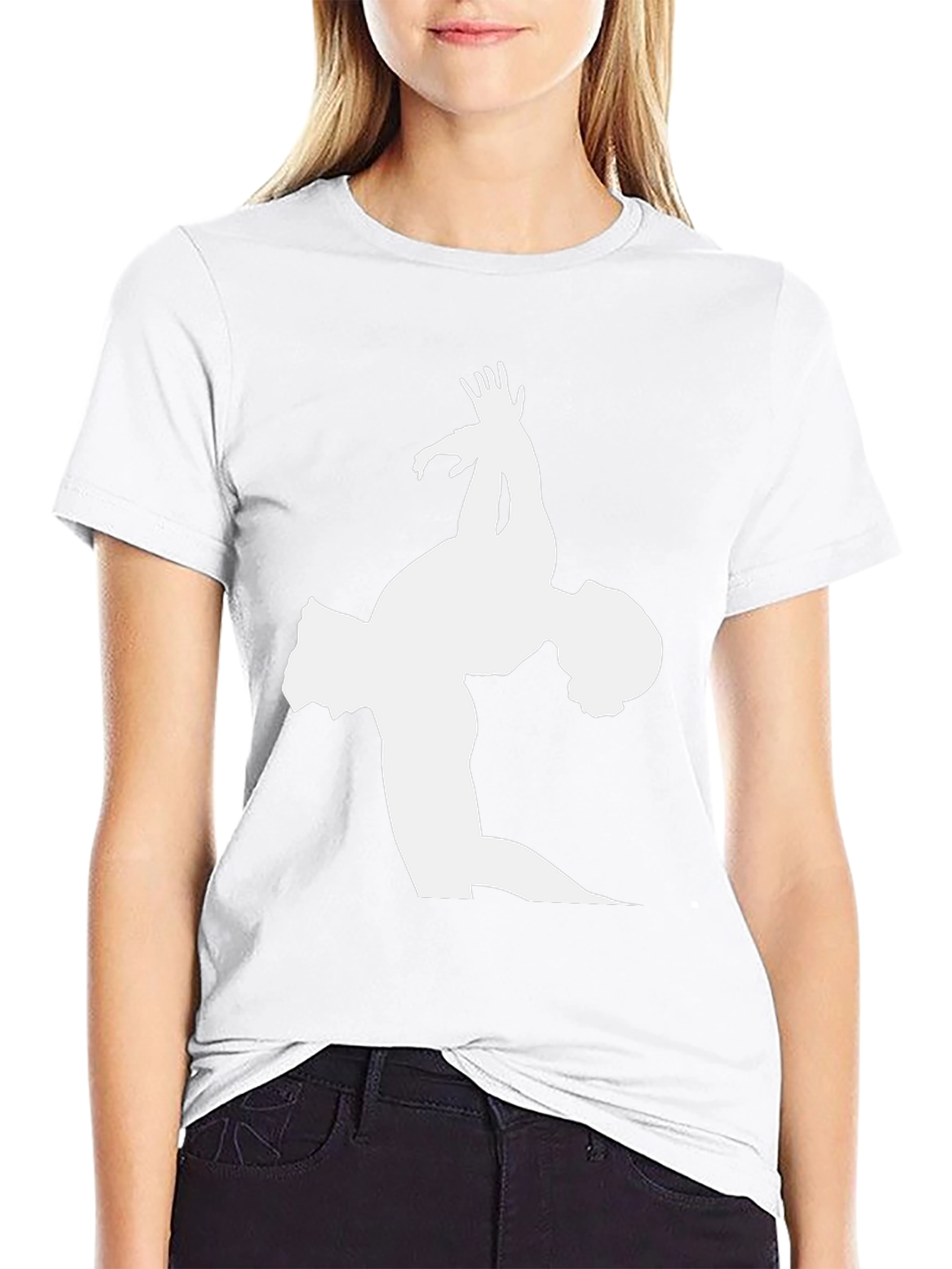 Gymnast Silhouette Graphic Tee - Black Cotton T-Shirt
