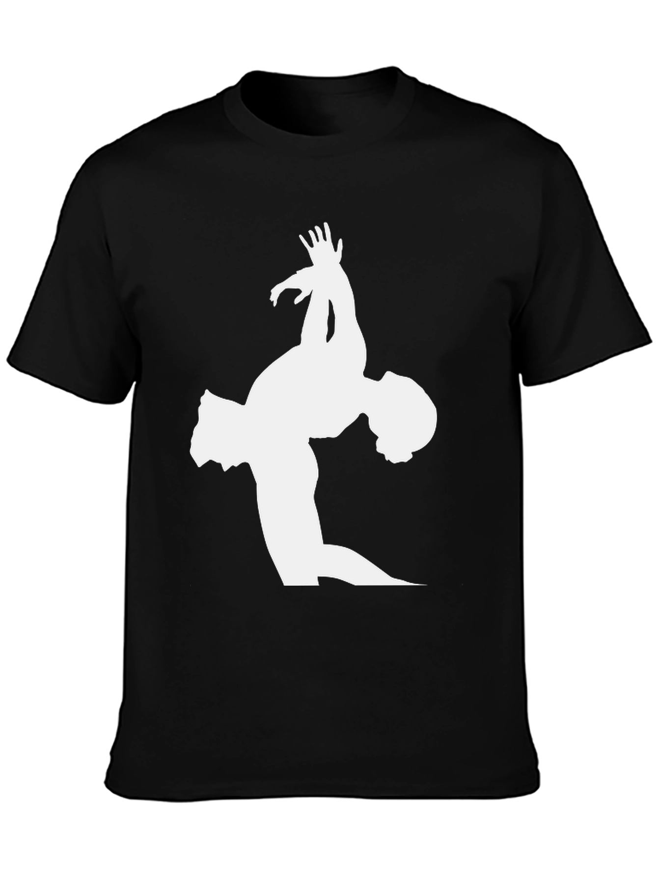 Gymnast Silhouette Graphic Tee - Black Cotton T-Shirt
