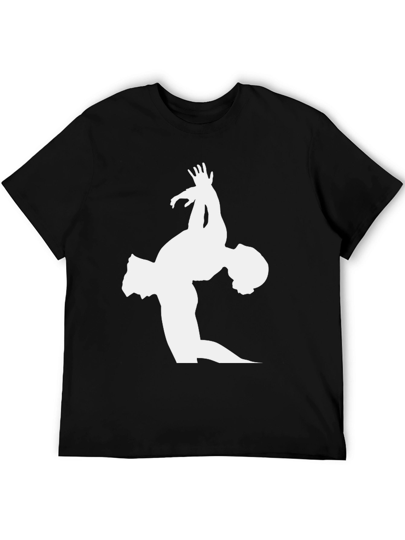 Gymnast Silhouette Graphic Tee - Black Cotton T-Shirt