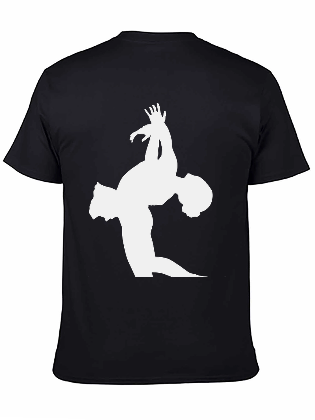 Gymnast Silhouette Graphic Tee - Black Cotton T-Shirt