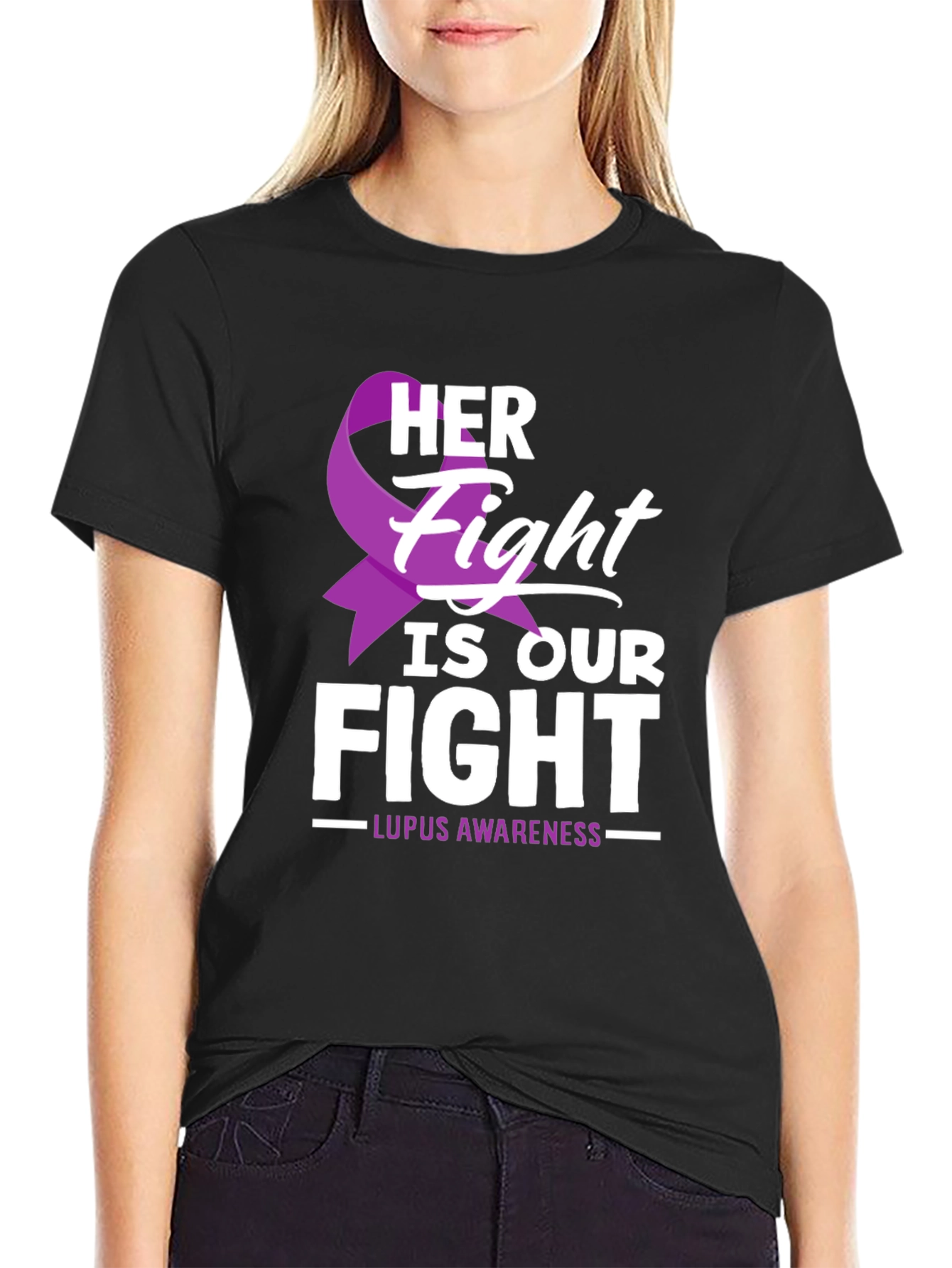 Lupus Awareness T-Shirt - Her Fight Is Our Fight