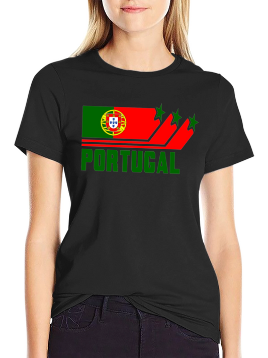 Portugal Flag Graphic Black T-Shirt