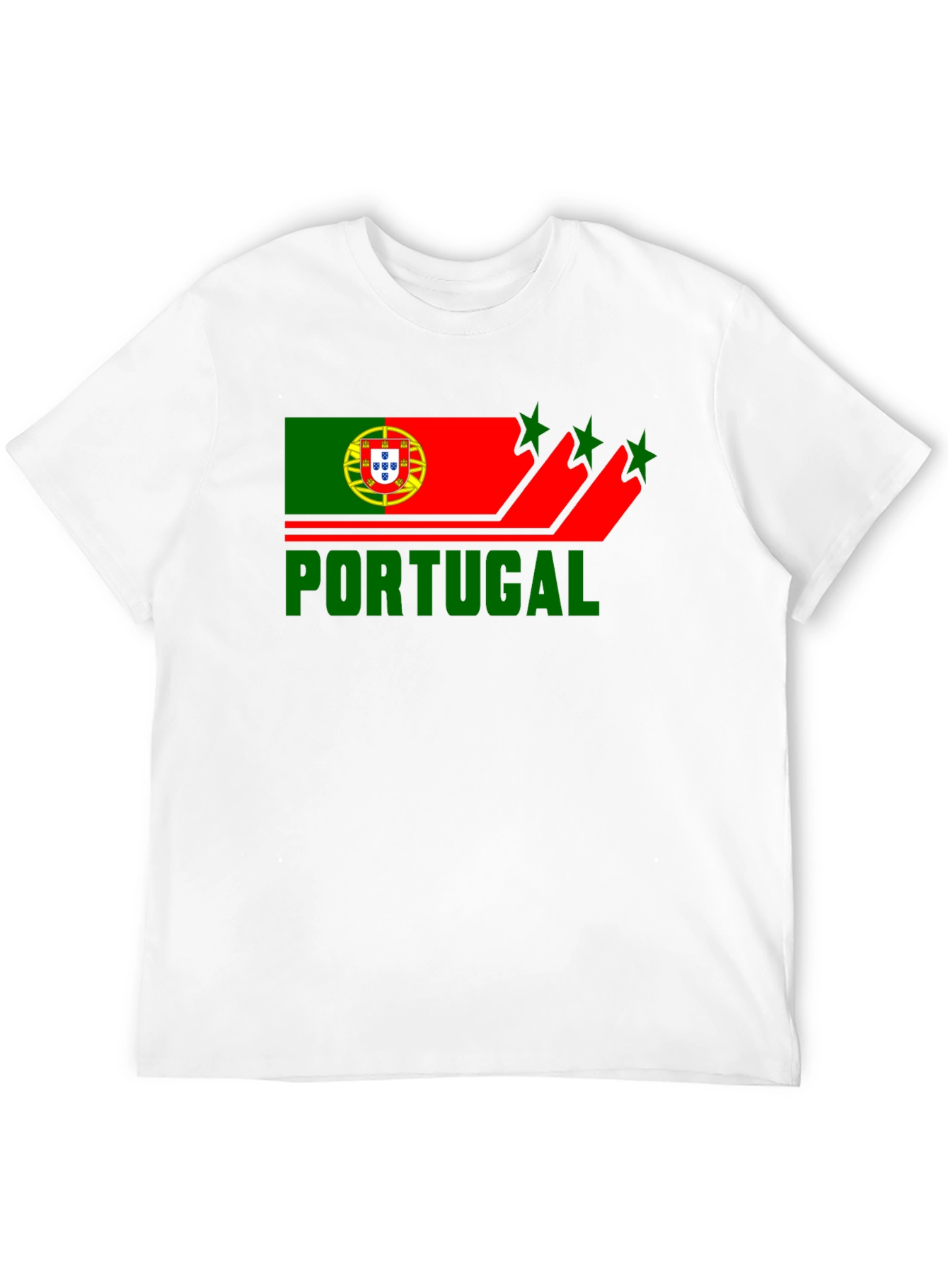 Portugal Flag Graphic Black T-Shirt