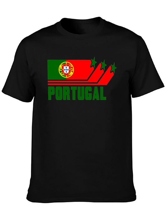 Portugal Flag Graphic Black T-Shirt
