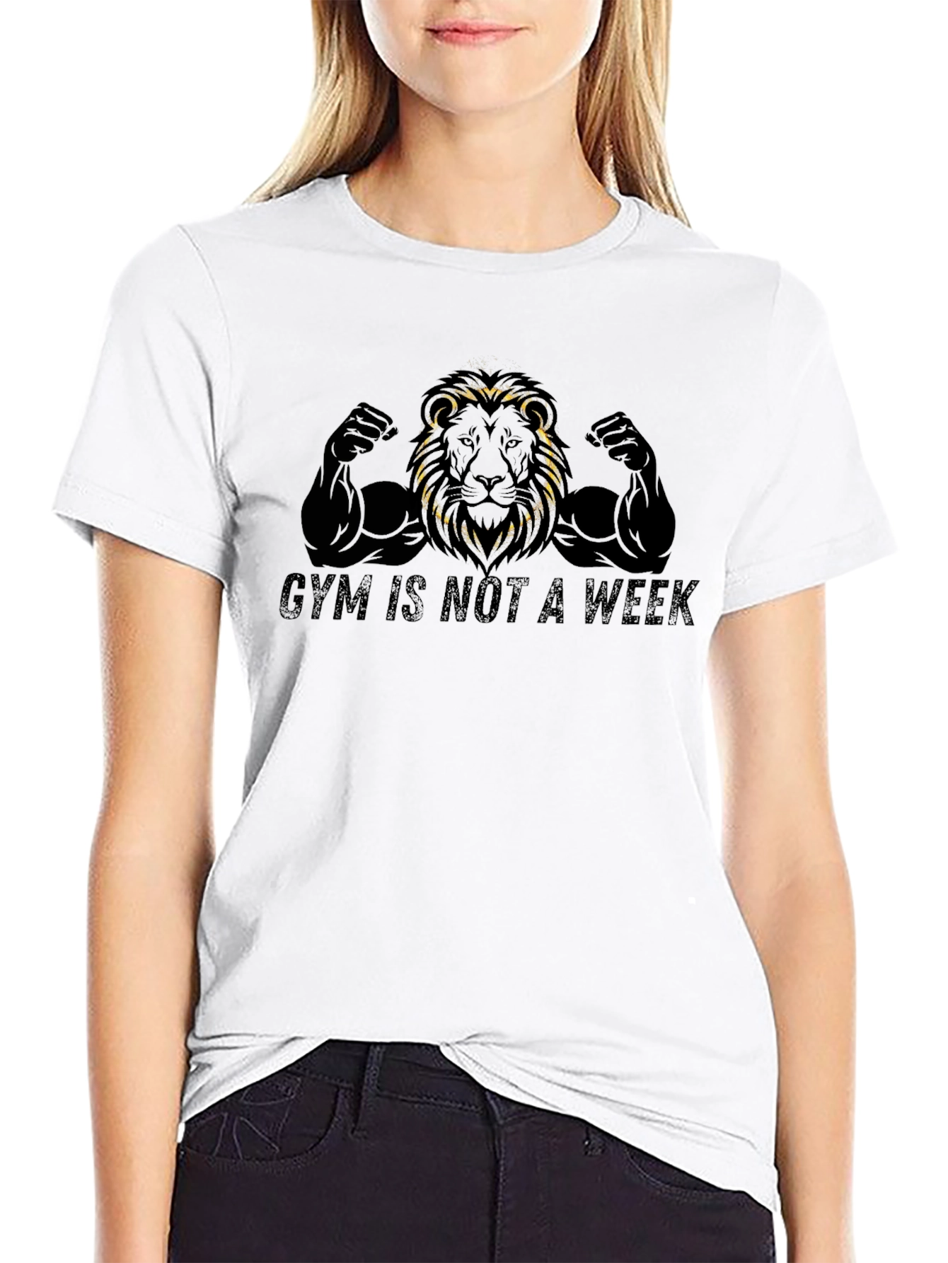Gym Lion Graphic Tee - Motivation Fitness Shirt