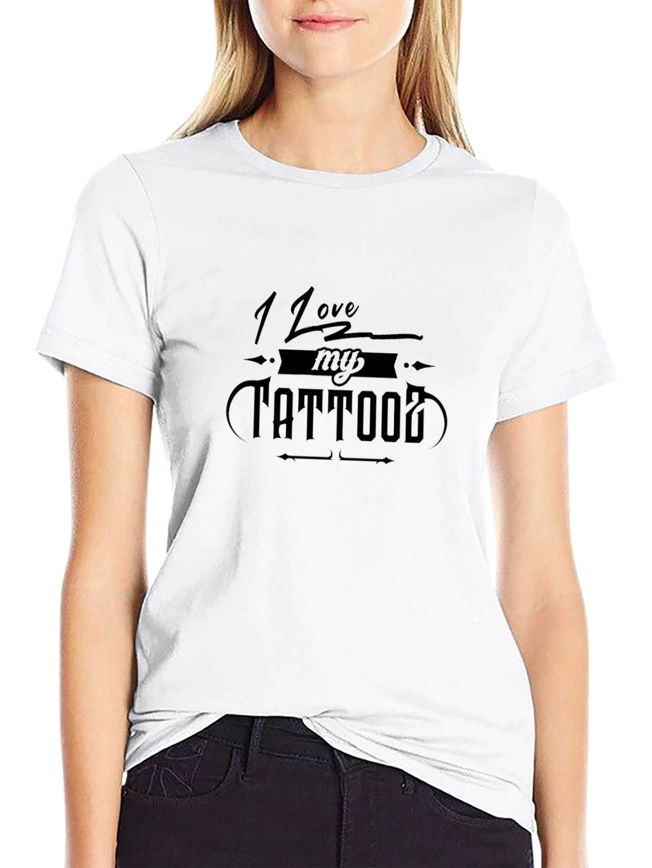 I Love My Tattoo Graphic Tee - Black T-Shirt
