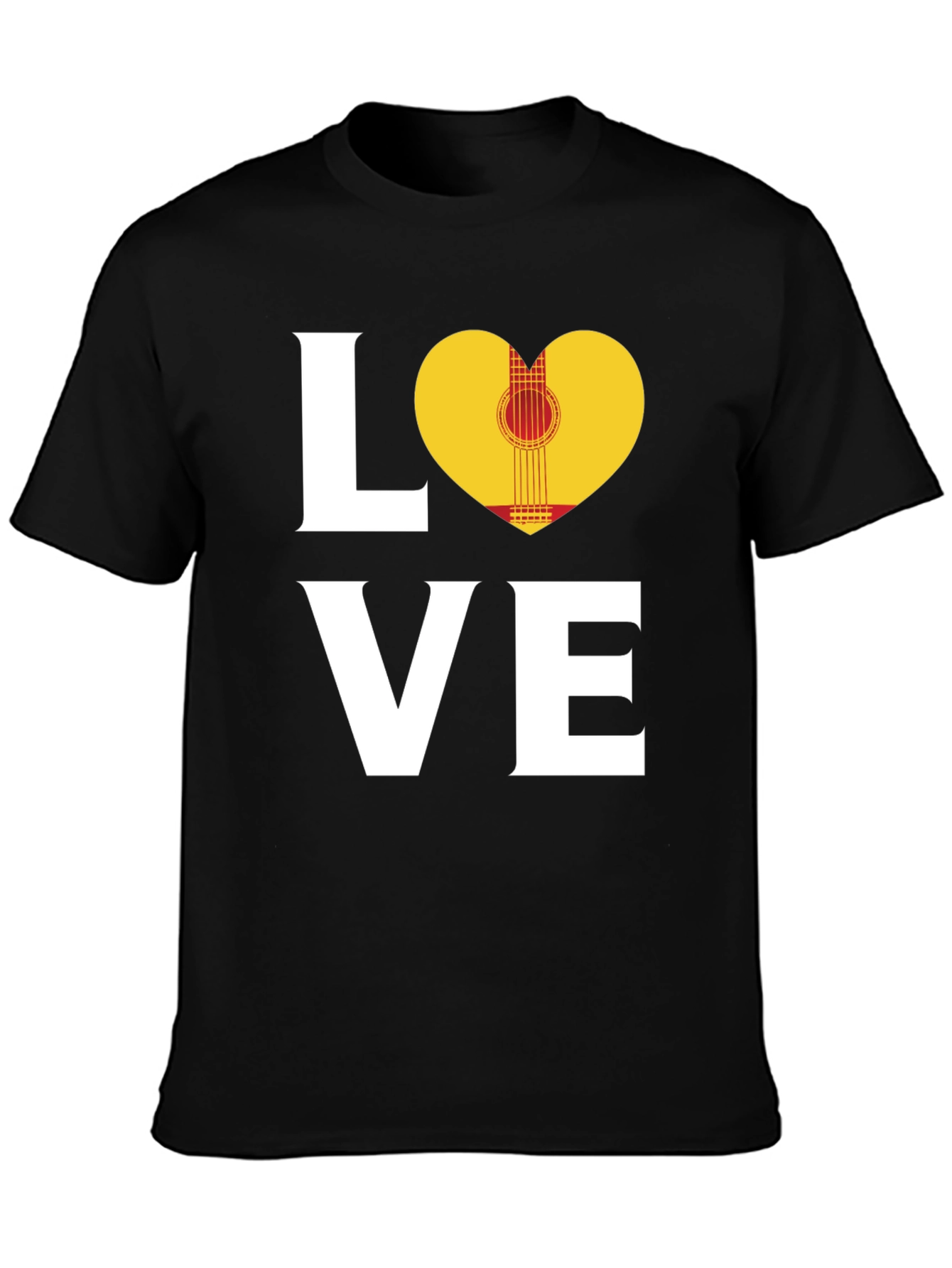 Love Guitar Heart T-Shirt - Music Lover Tee