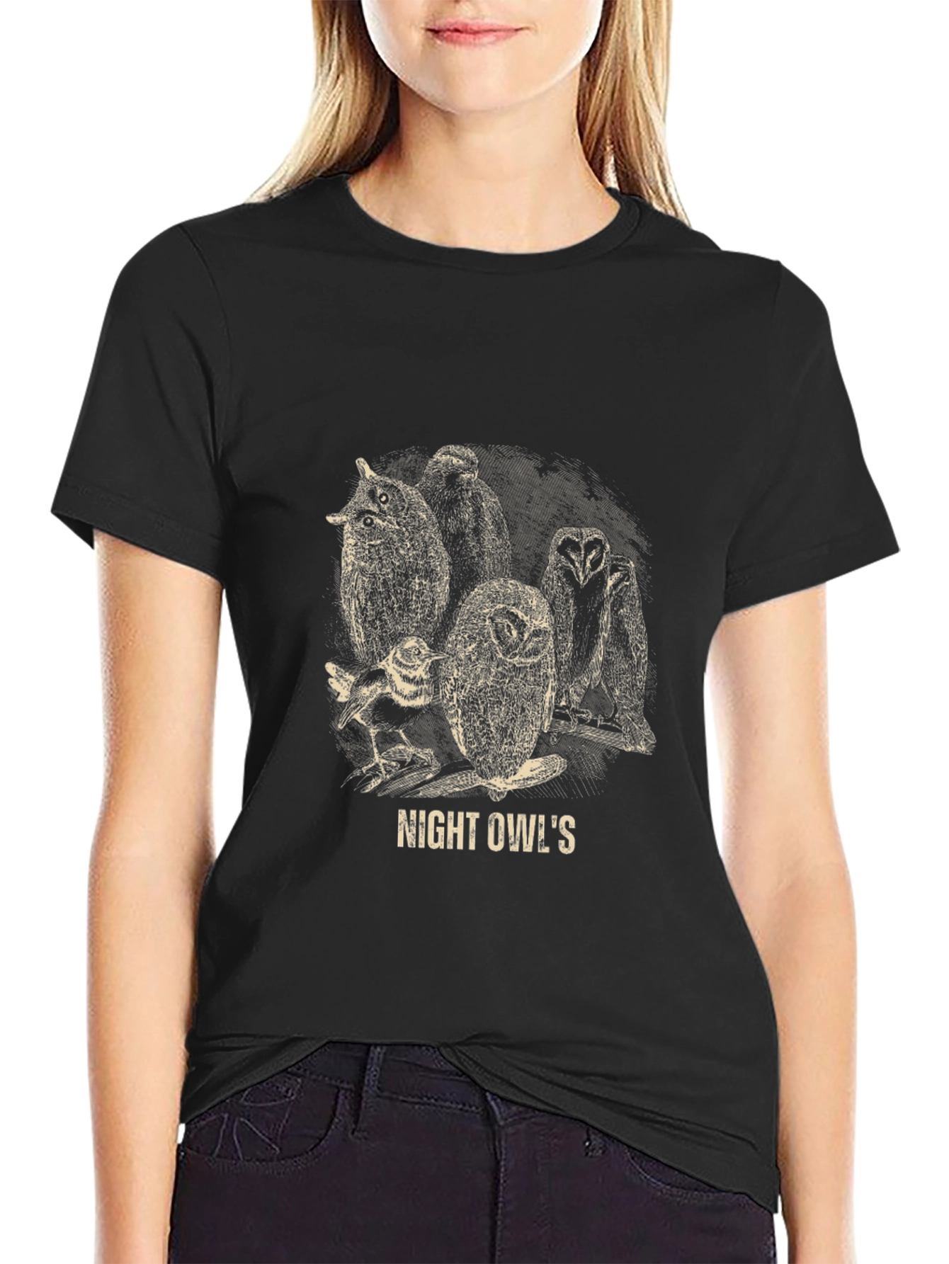 Night Owls Graphic T-Shirt - Mens Black Tee