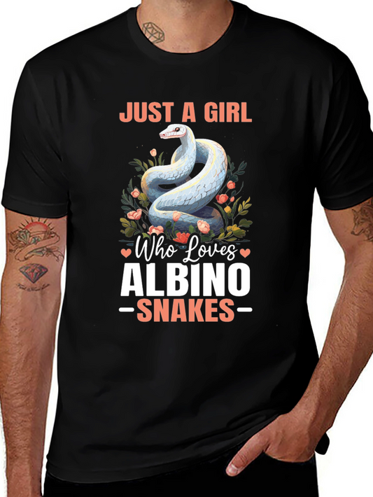 Girl Loves Albino Snakes Graphic Tee