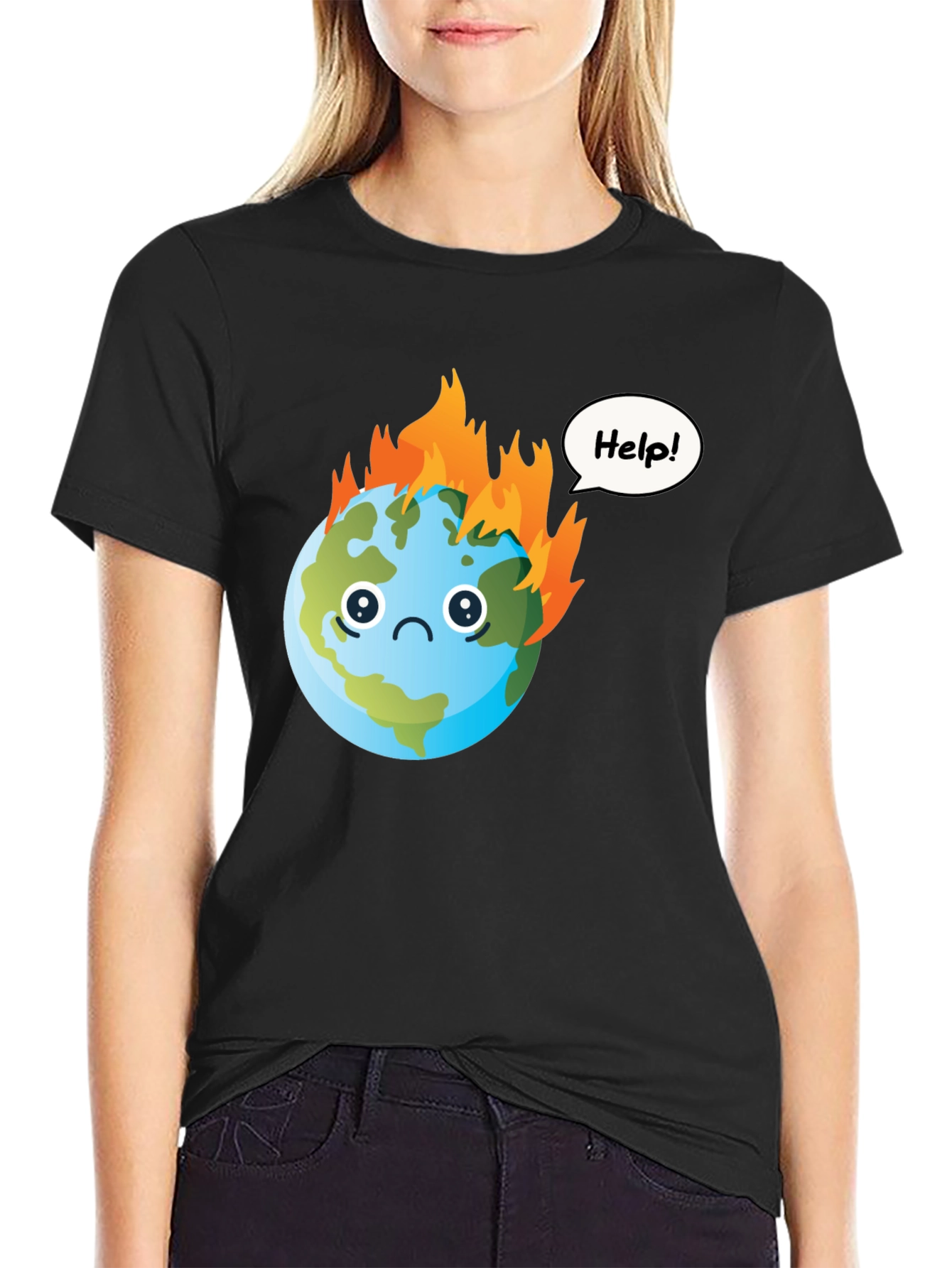Distressed Earth Graphic T-Shirt