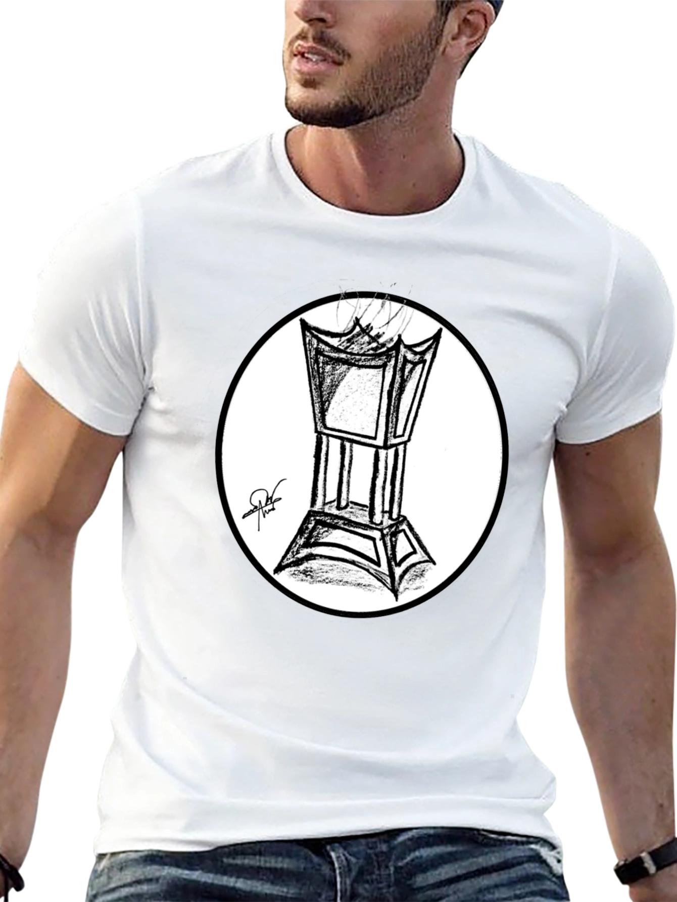 Incense Burner Sketch T-Shirt - Black