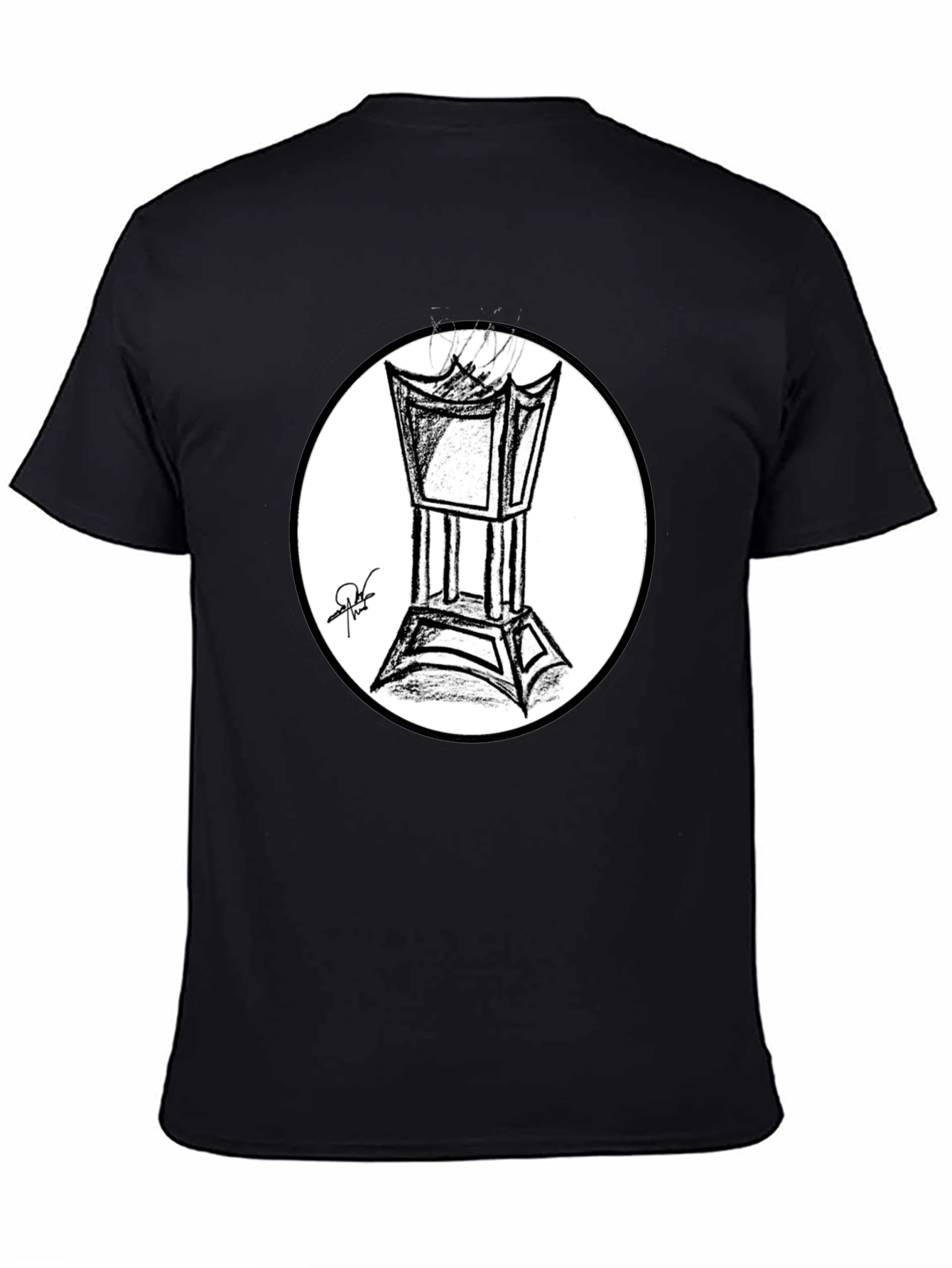 Incense Burner Sketch T-Shirt - Black