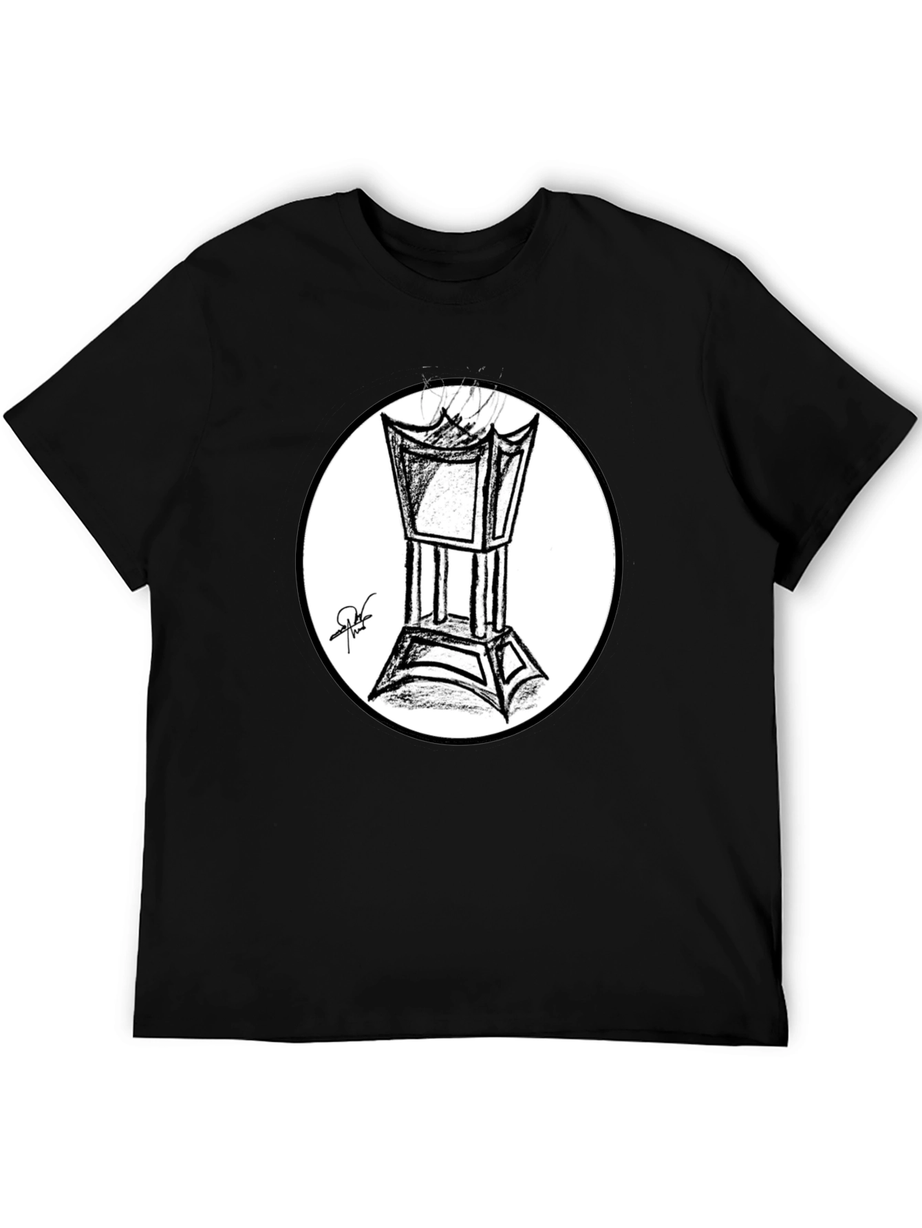 Incense Burner Sketch T-Shirt - Black