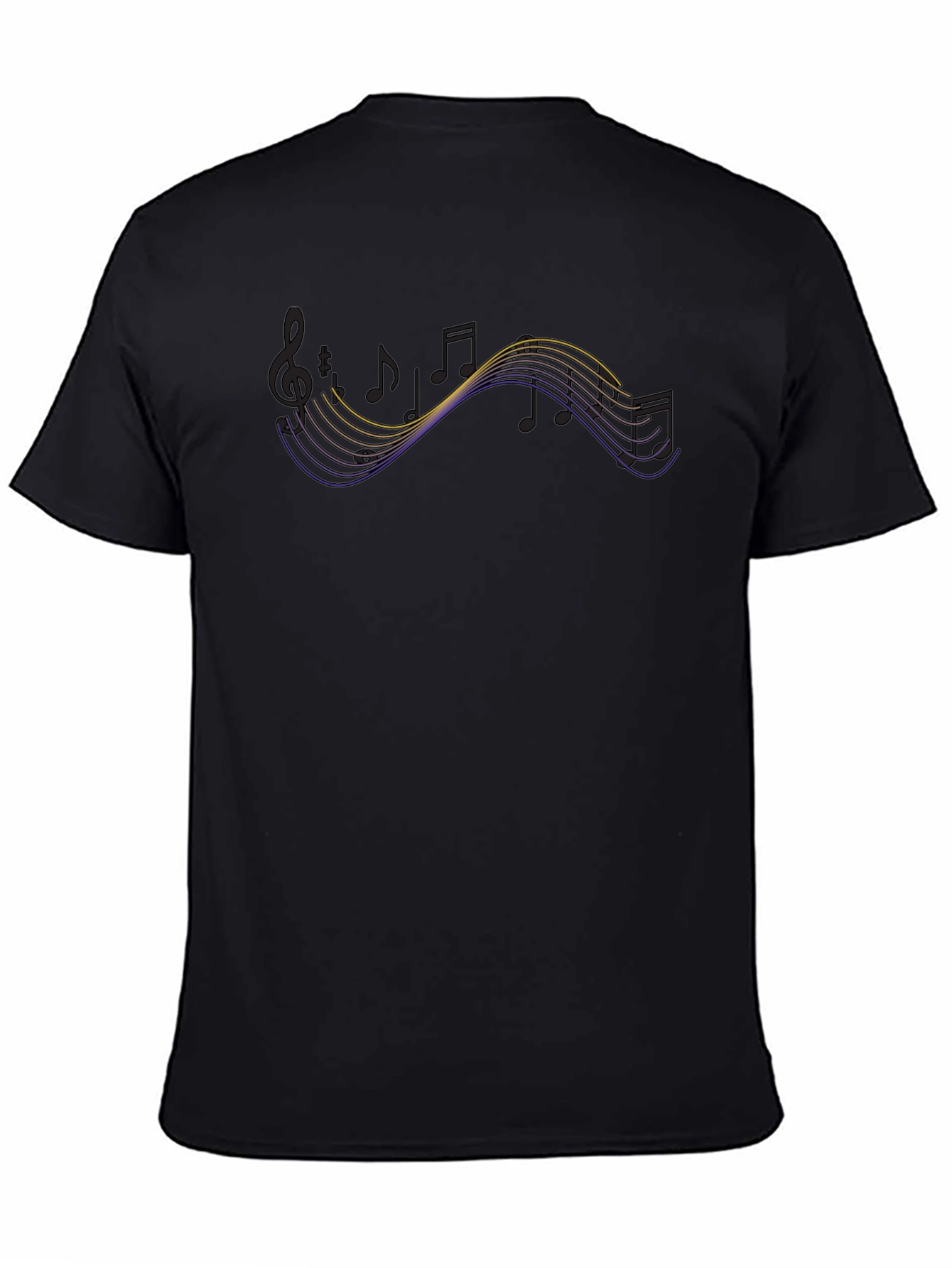 Musical Notes Graphic Tee - Black