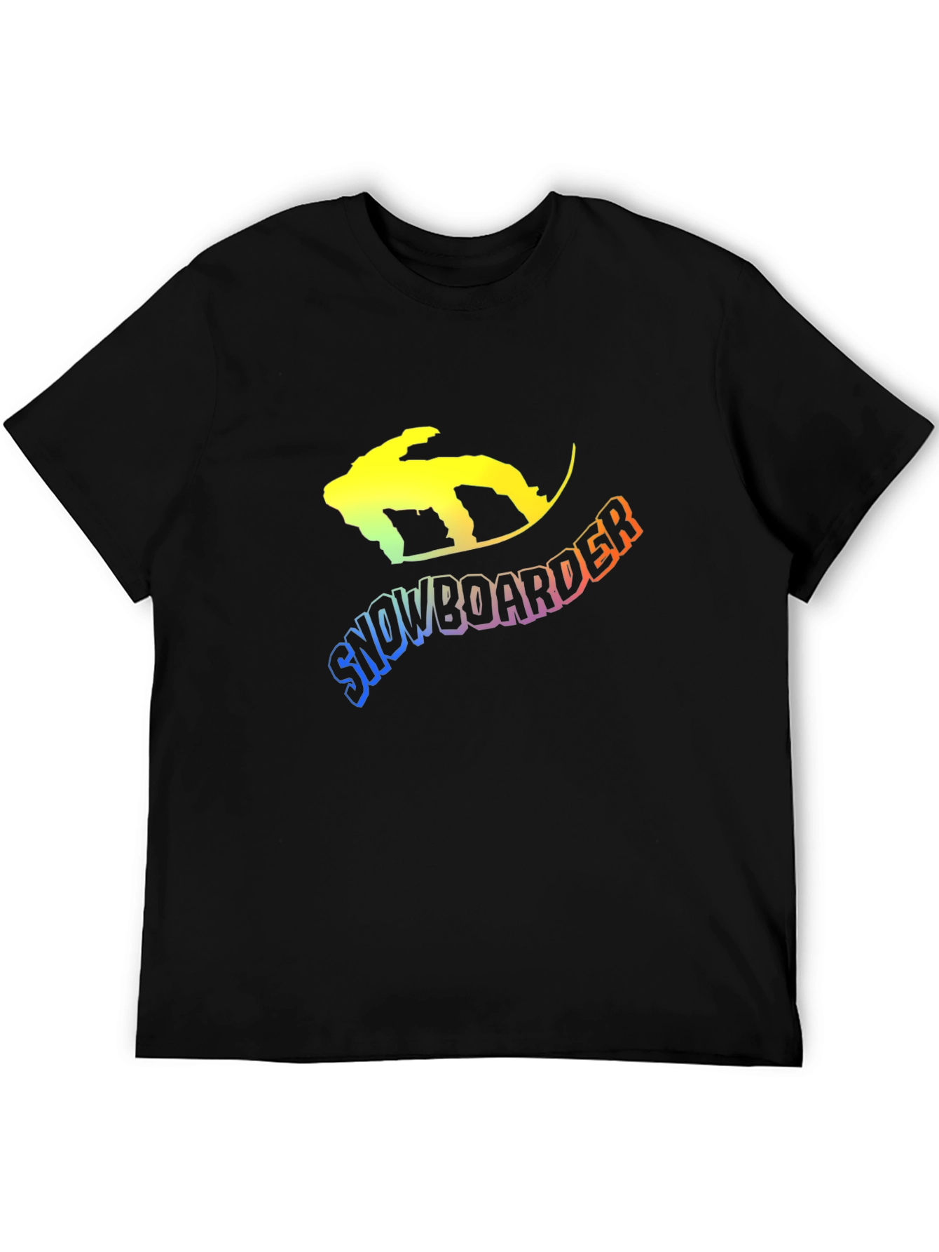 Snowboarder Graphic Tee - Black Cotton Blend T-Shirt