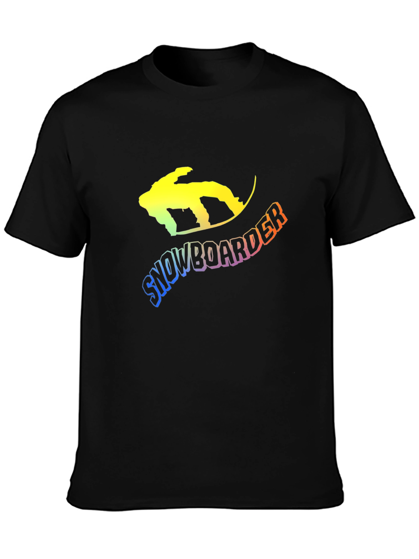 Snowboarder Graphic Tee - Black Cotton Blend T-Shirt