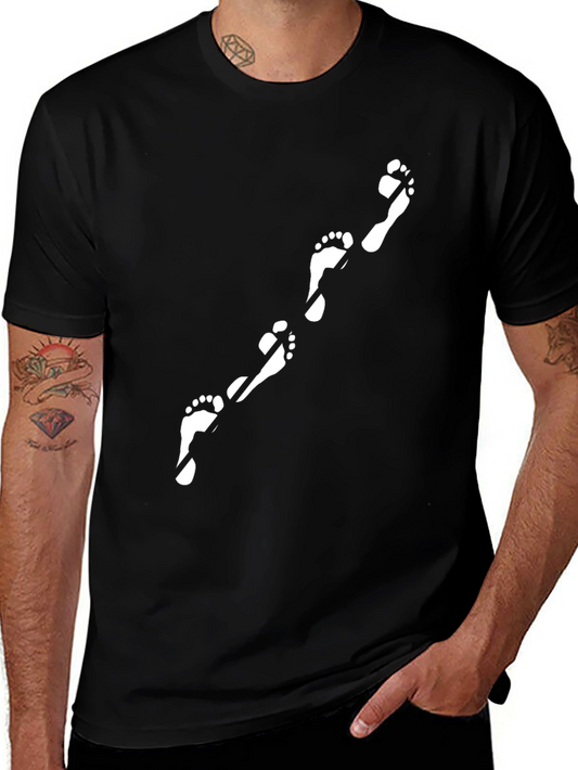 Footprint Track Graphic T-Shirt - Black