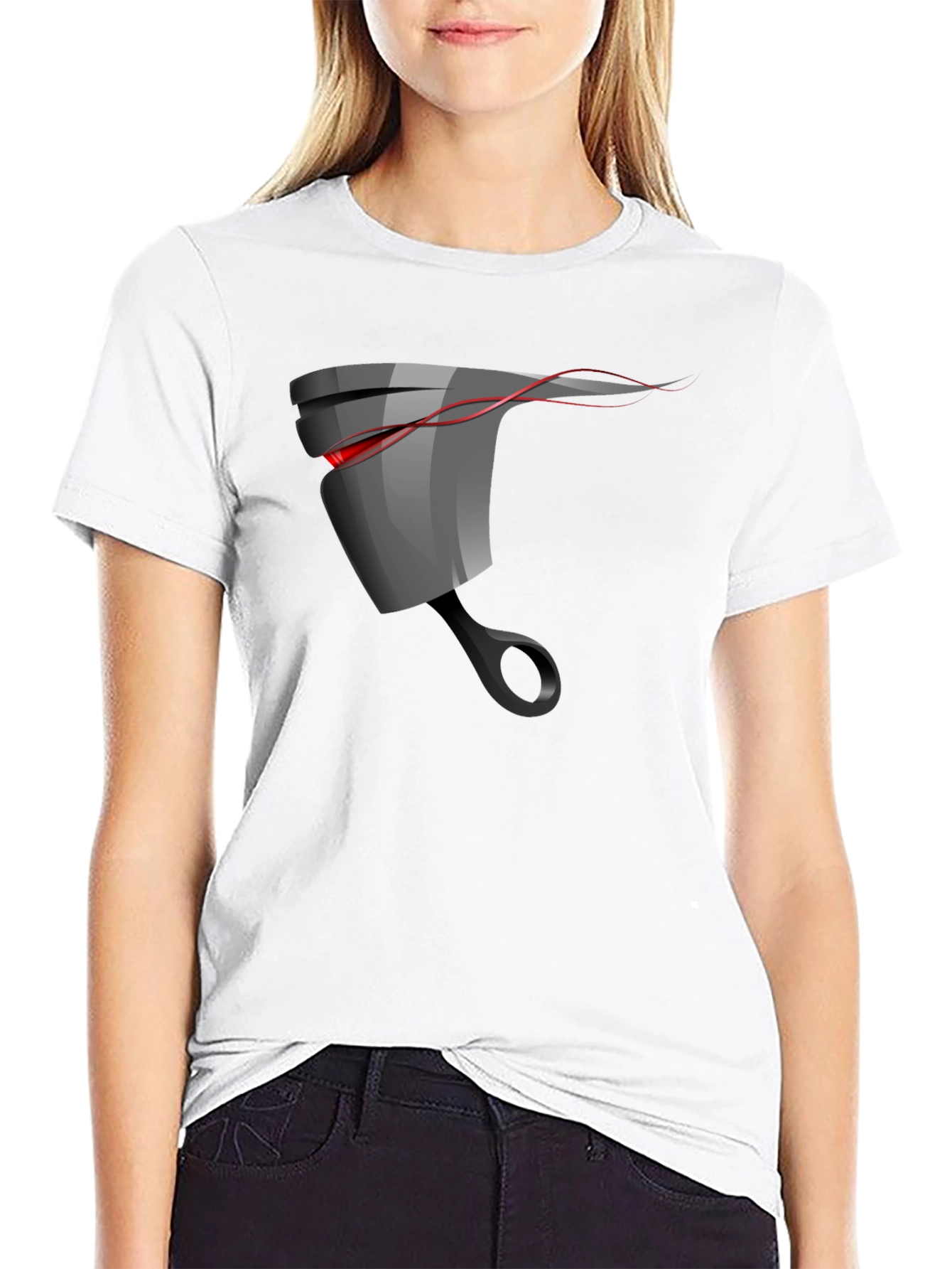 Mens Black Graphic T-Shirt - Piston Design