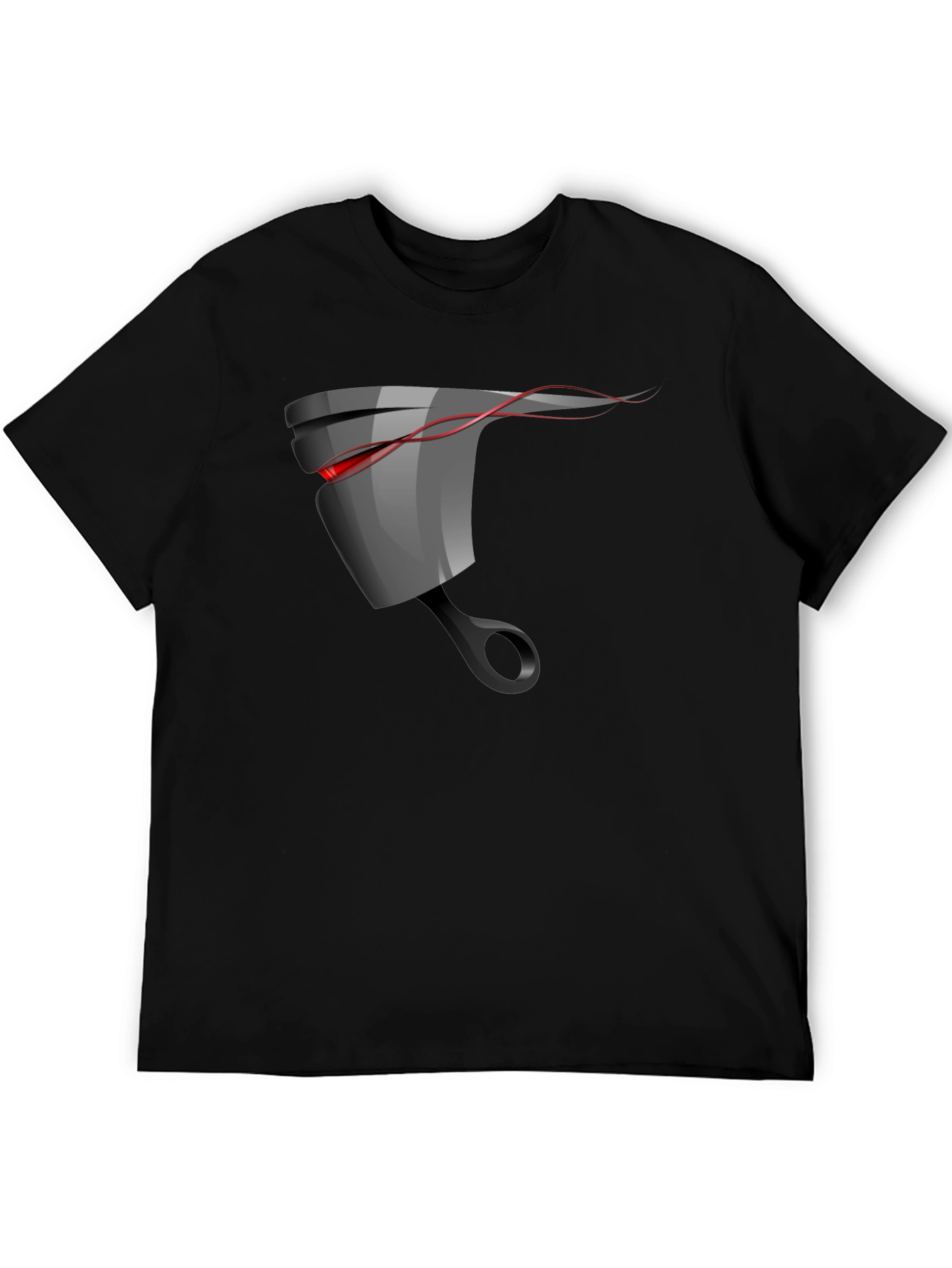 Mens Black Graphic T-Shirt - Piston Design