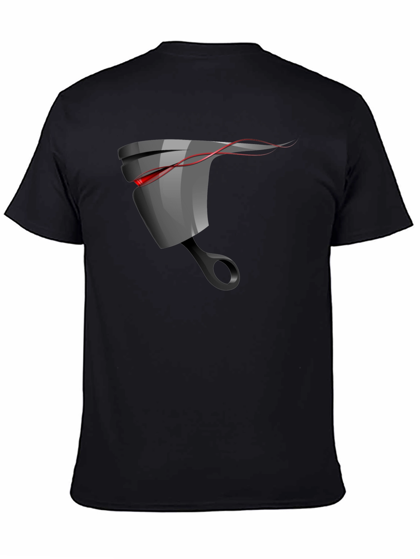 Mens Black Graphic T-Shirt - Piston Design