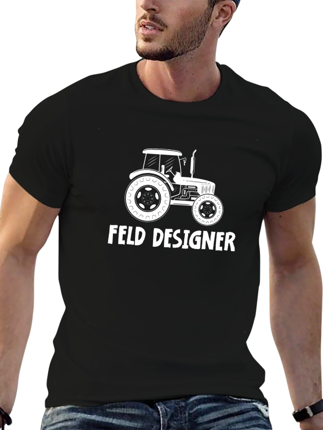 Feld Designer Tractor Graphic T-Shirt - Black